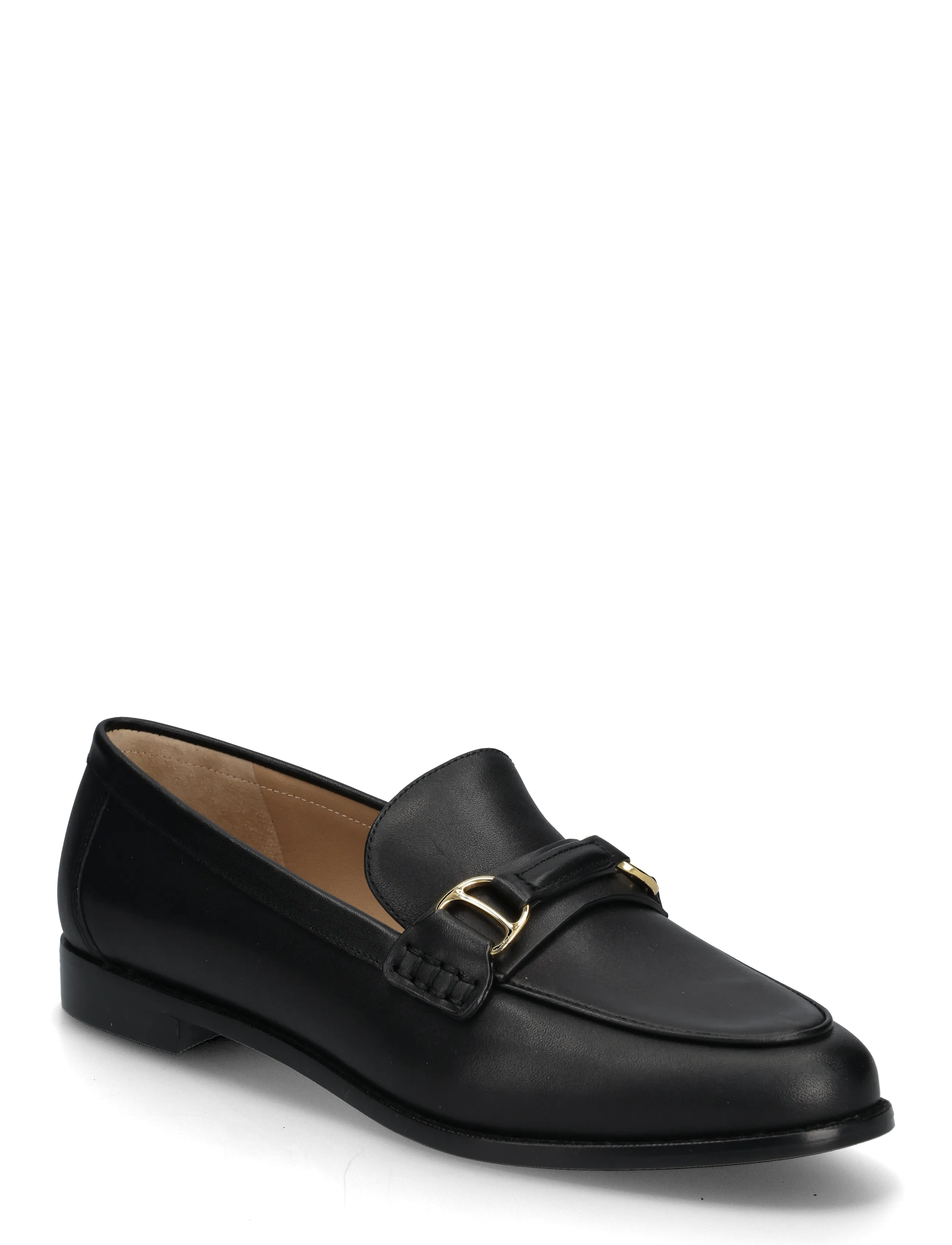 Lauren Ralph Tasha Leather Loafer, 39, Loafers, Schwarz - Flat Frauen