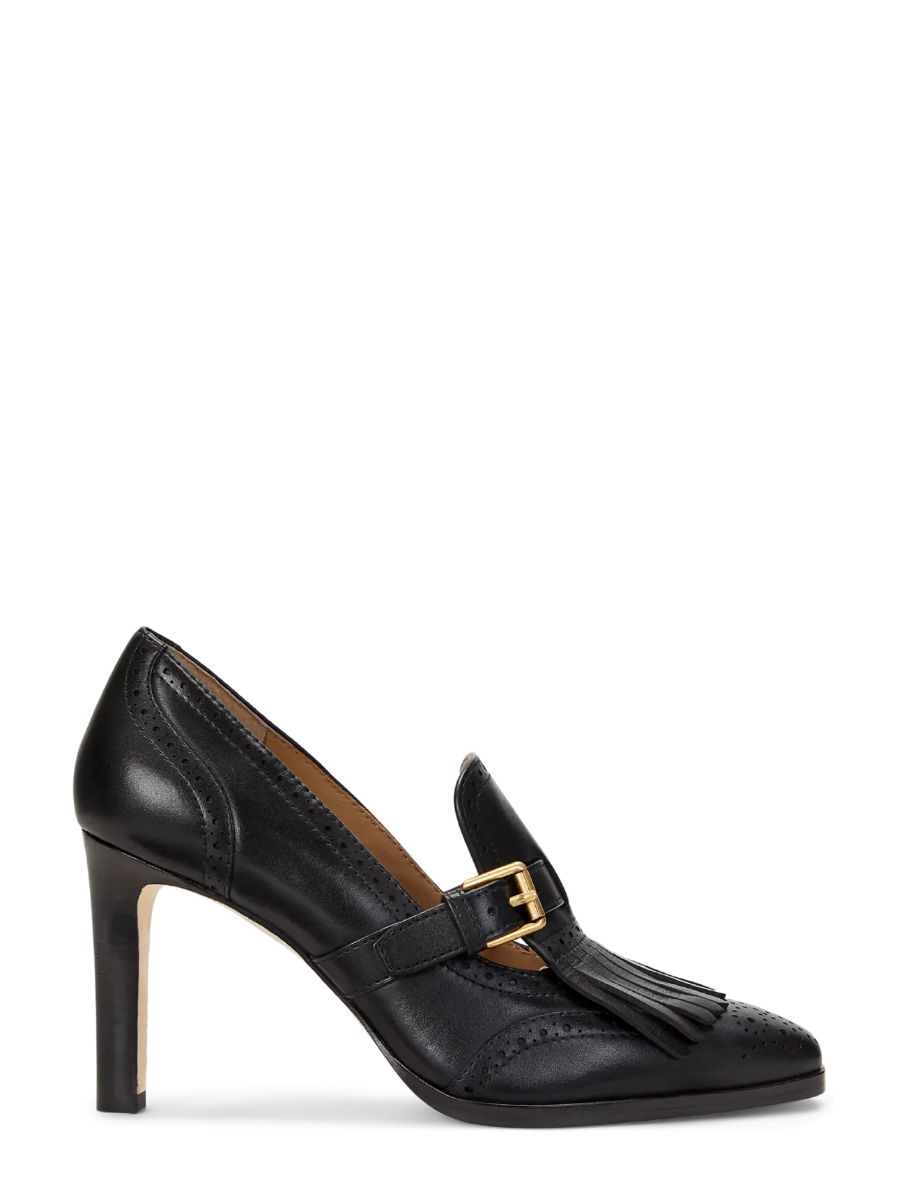 Lauren Ralph Lauren Colleen Perforated Calfskin Kiltie Pump - Kontsaga jalanõud - BLACK / black