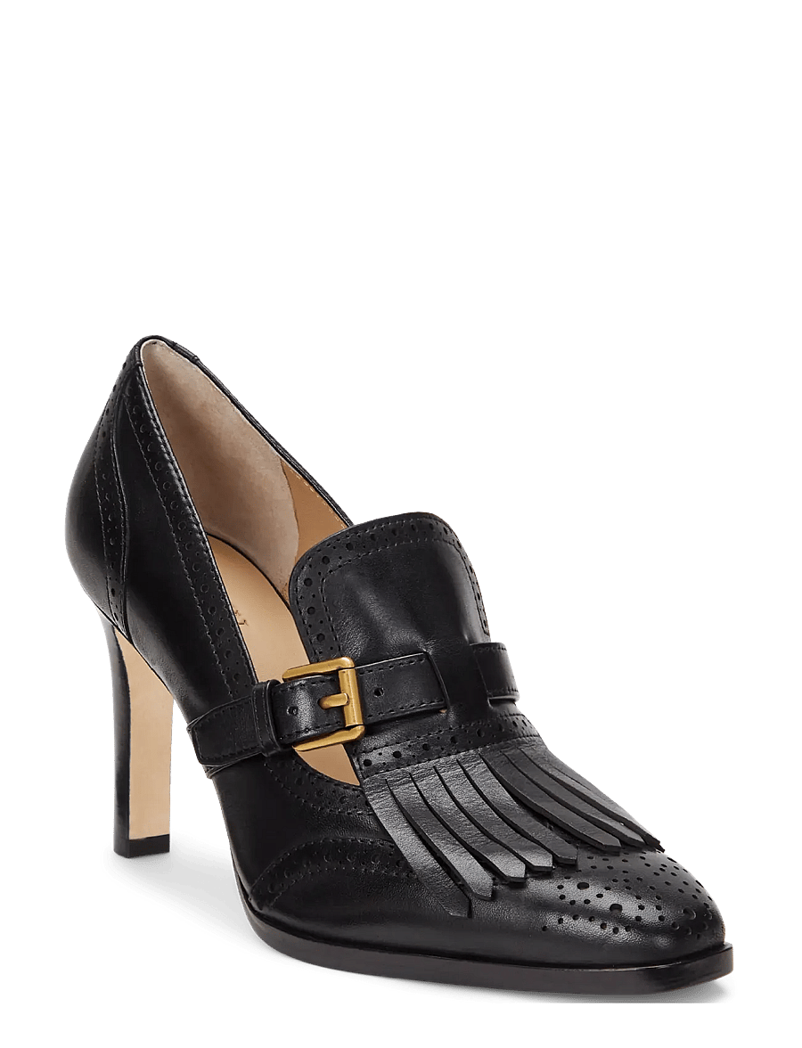 Lauren Ralph Lauren - Colleen Perforated Calfskin Kiltie Pump - black - 2