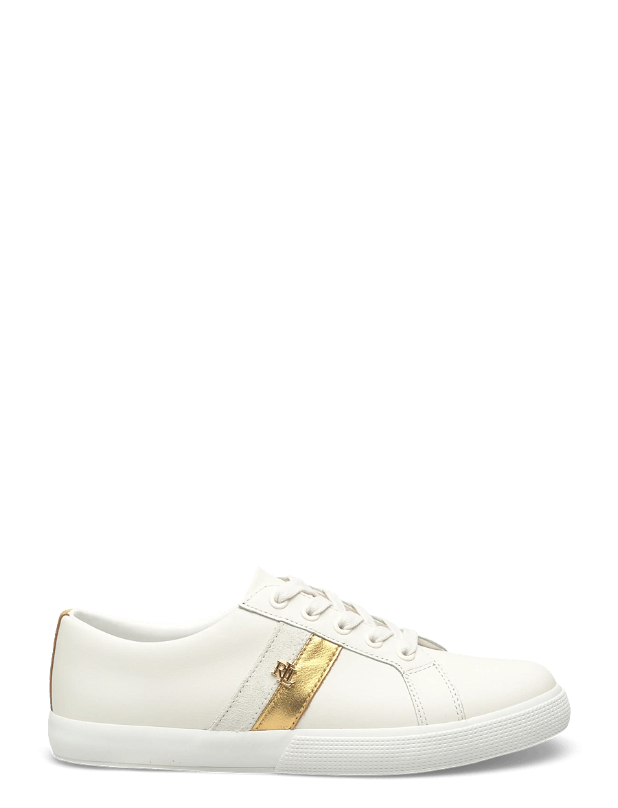 Lauren Ralph Lauren - Janson II Metallic-Trim Leather Sneaker - konfirmation - snw wht/modern go - 1