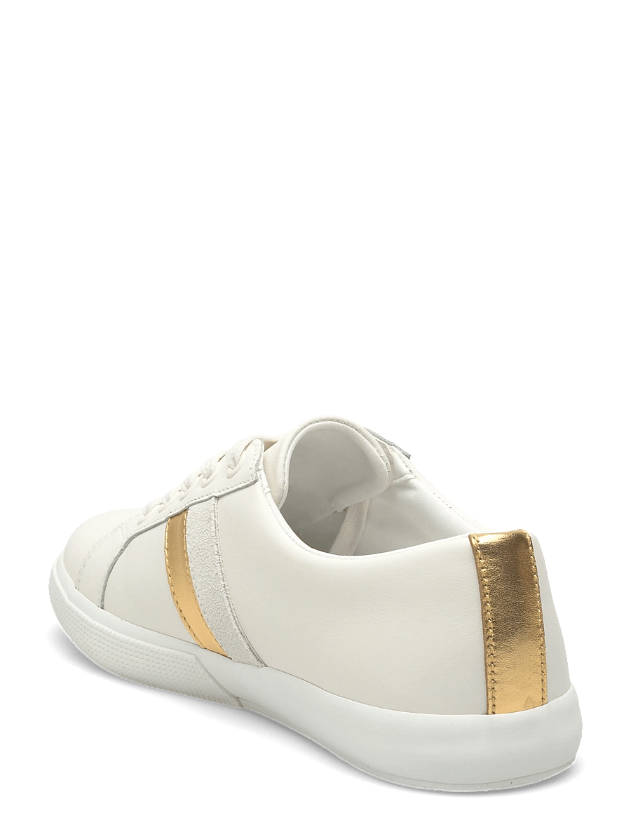 Lauren Ralph Lauren - Janson II Metallic-Trim Leather Sneaker - konfirmation - snw wht/modern go - 2