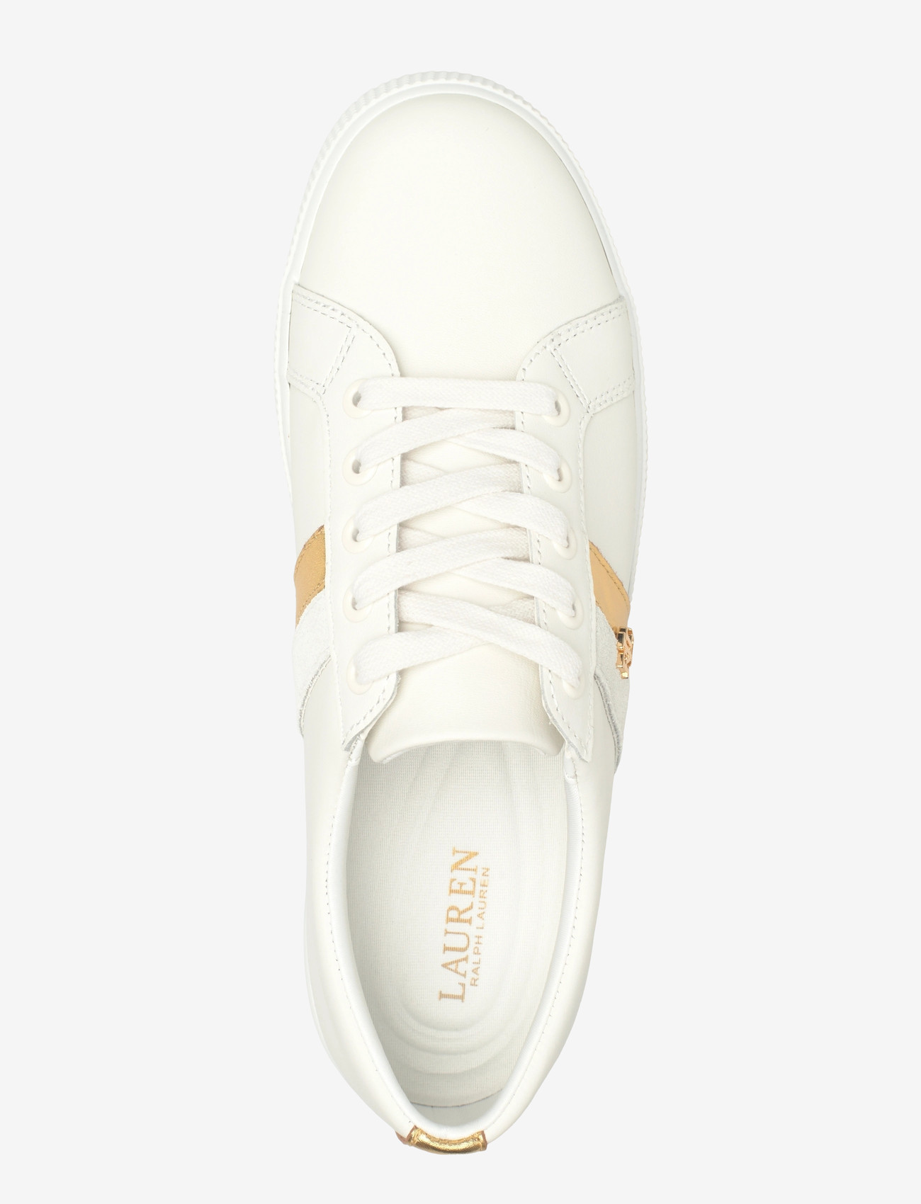 Lauren Ralph Lauren - Janson II Metallic-Trim Leather Sneaker - niedrige sneakers - snw wht/modern go - 3