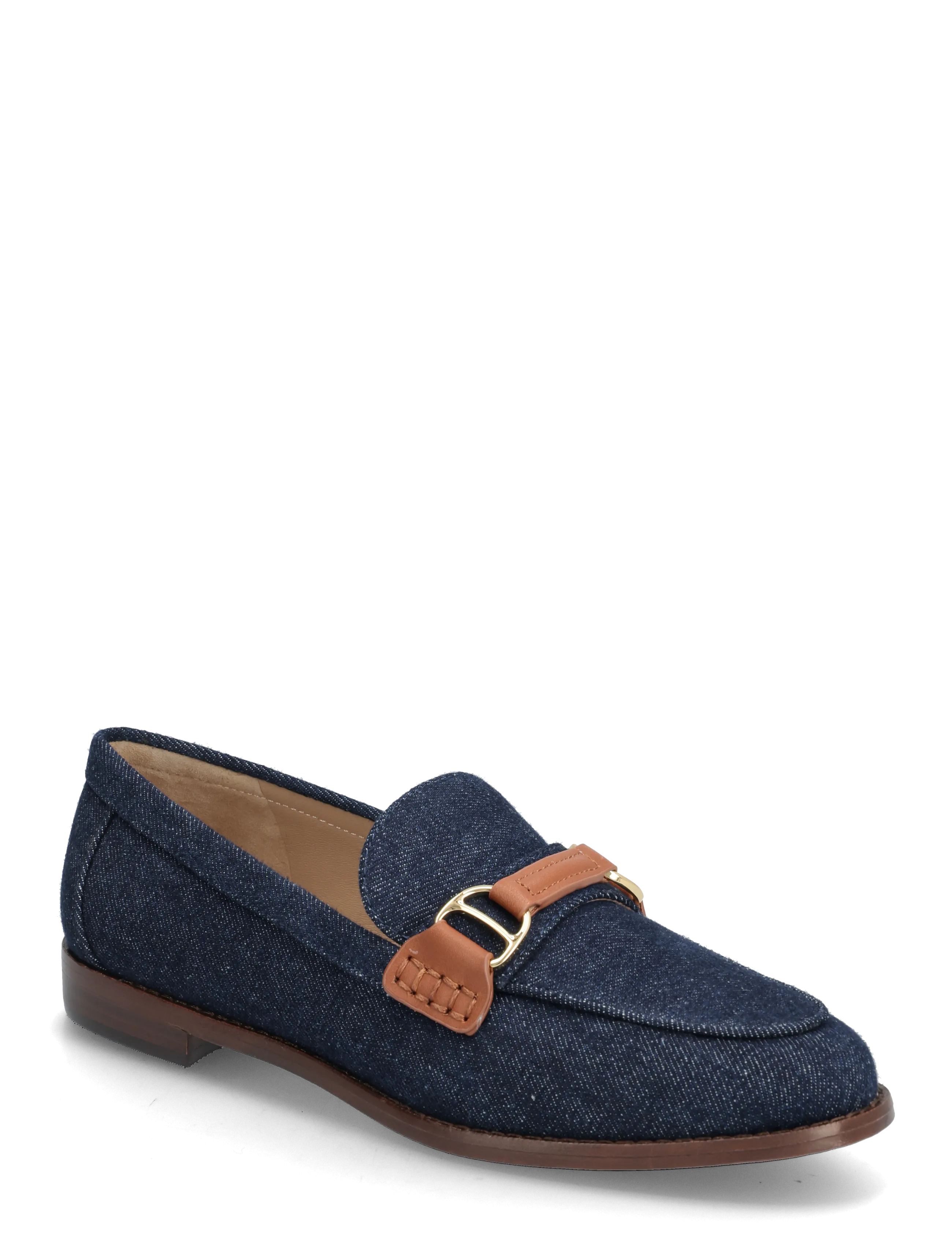 Lauren Ralph Lauren Tasha Leather-Trim Denim Loafer - Sko - VAYRA WASH/LAUREN / blue