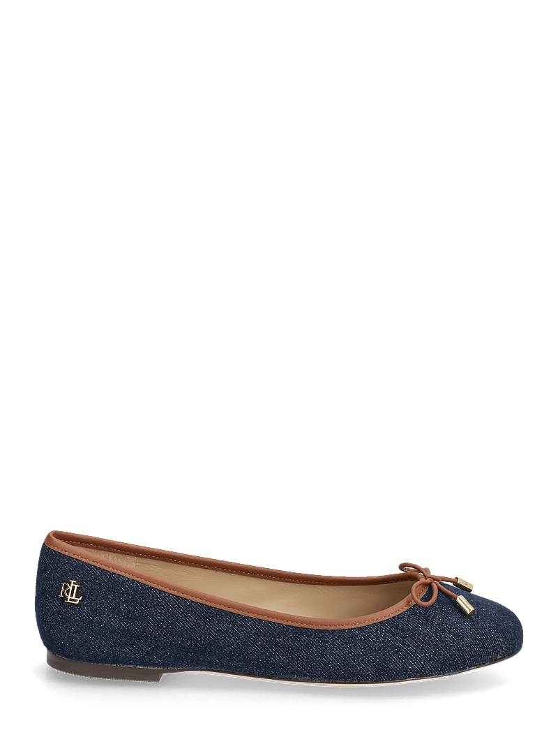 Lauren Ralph Lauren - Jayna Leather-Trim Denim Flat - vayra wash/lauren - 1