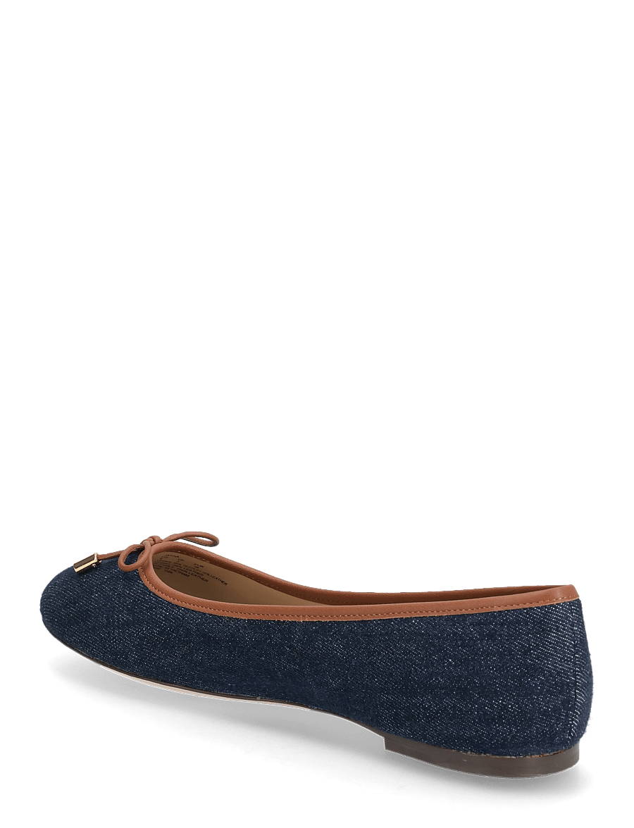 Lauren Ralph Lauren - Jayna Leather-Trim Denim Flat - vayra wash/lauren - 2
