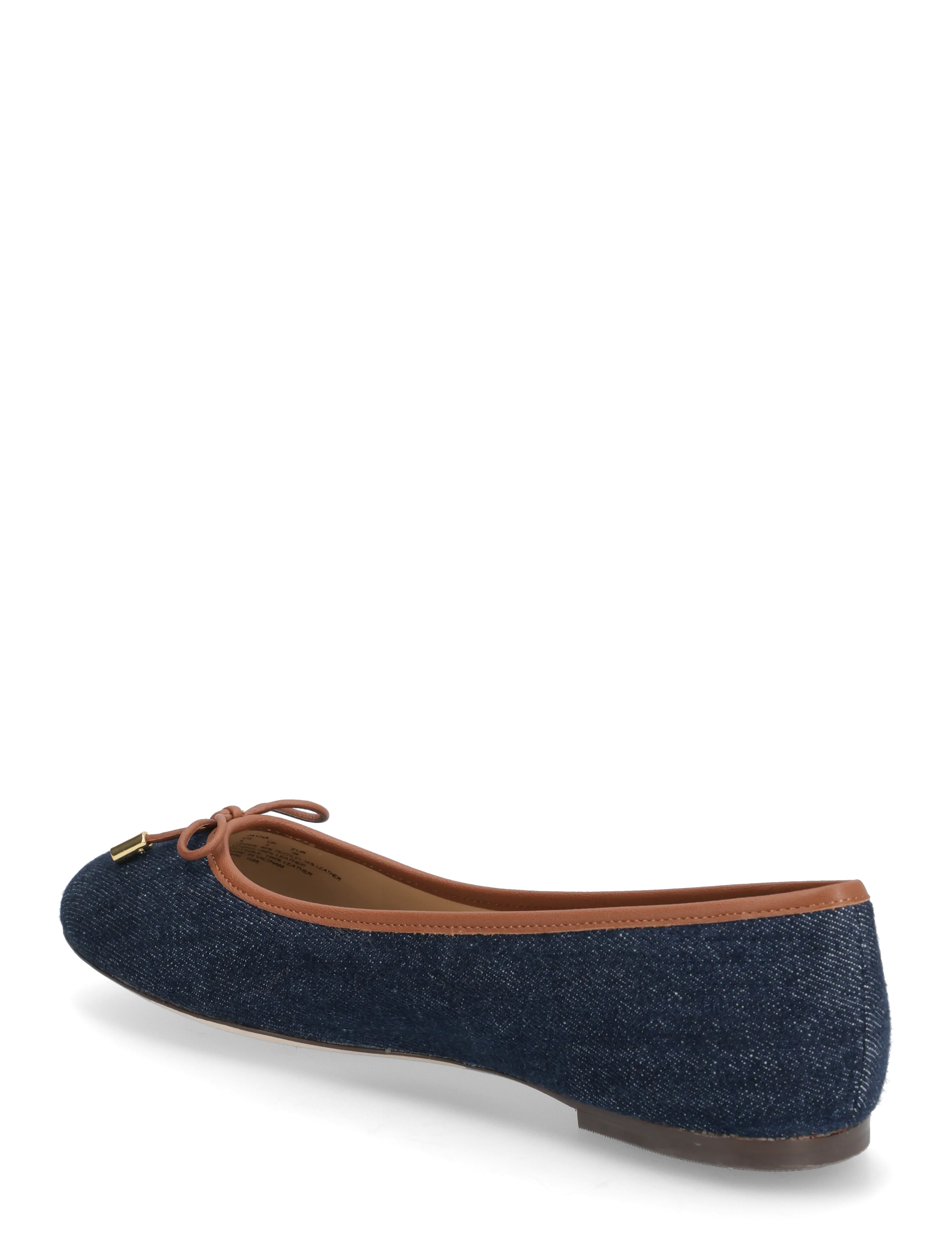Lauren Ralph Lauren - Jayna Leather-Trim Denim Flat - vayra wash/lauren - 2