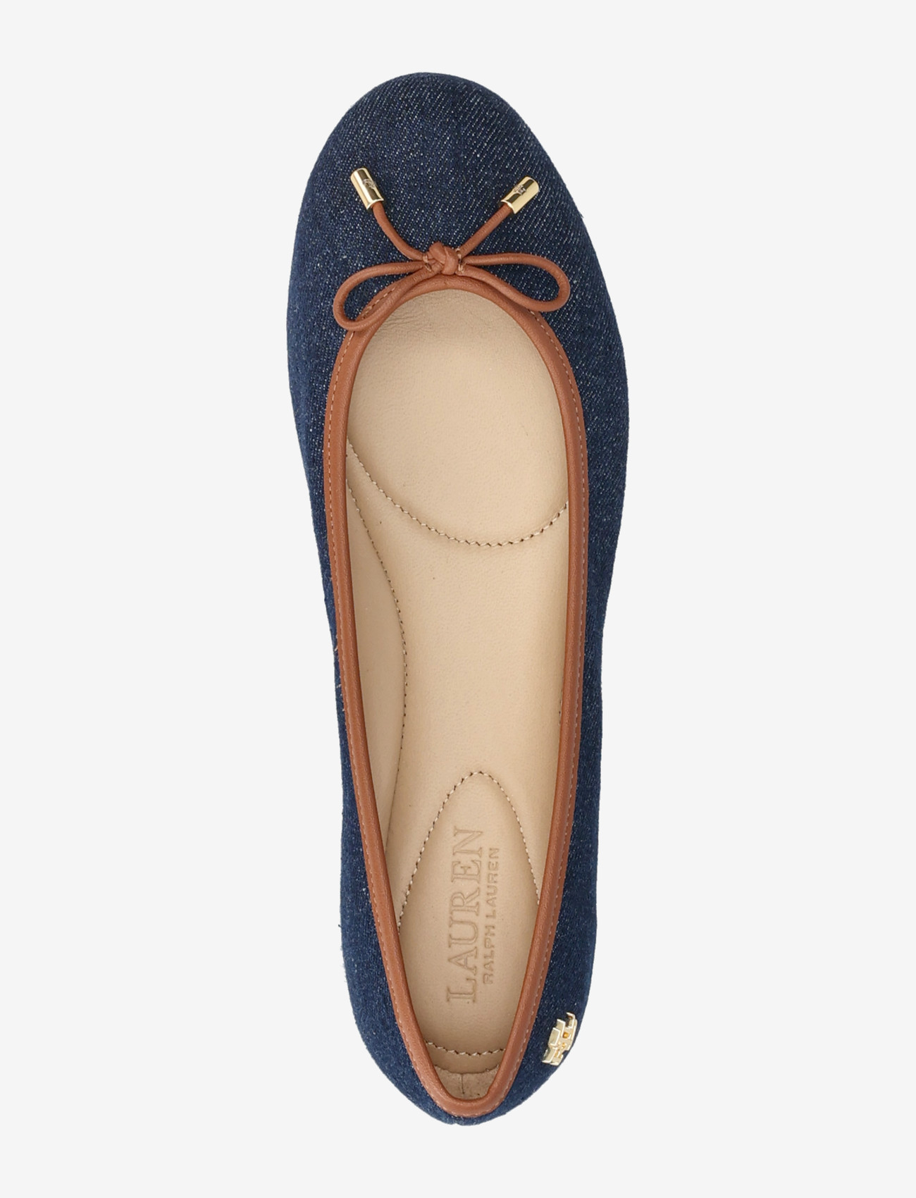 Lauren Ralph Lauren - Jayna Leather-Trim Denim Flat - vayra wash/lauren - 3