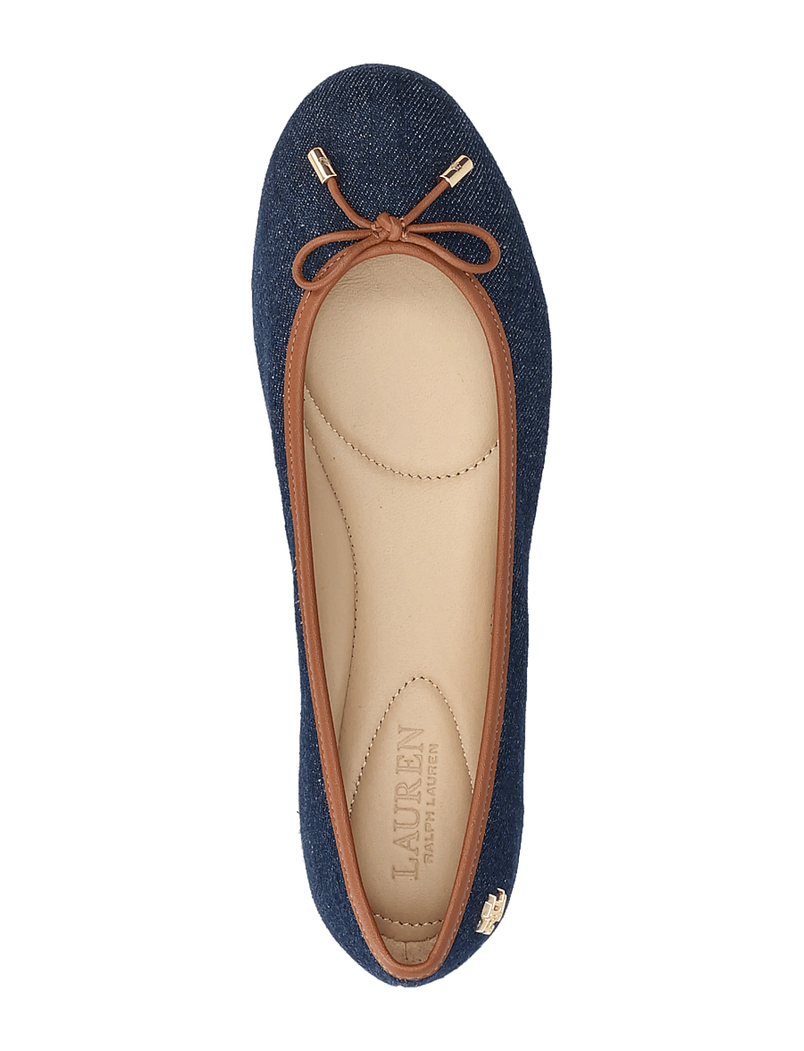 Lauren Ralph Lauren - Jayna Leather-Trim Denim Flat - besondere anlässe - vayra wash/lauren - 3