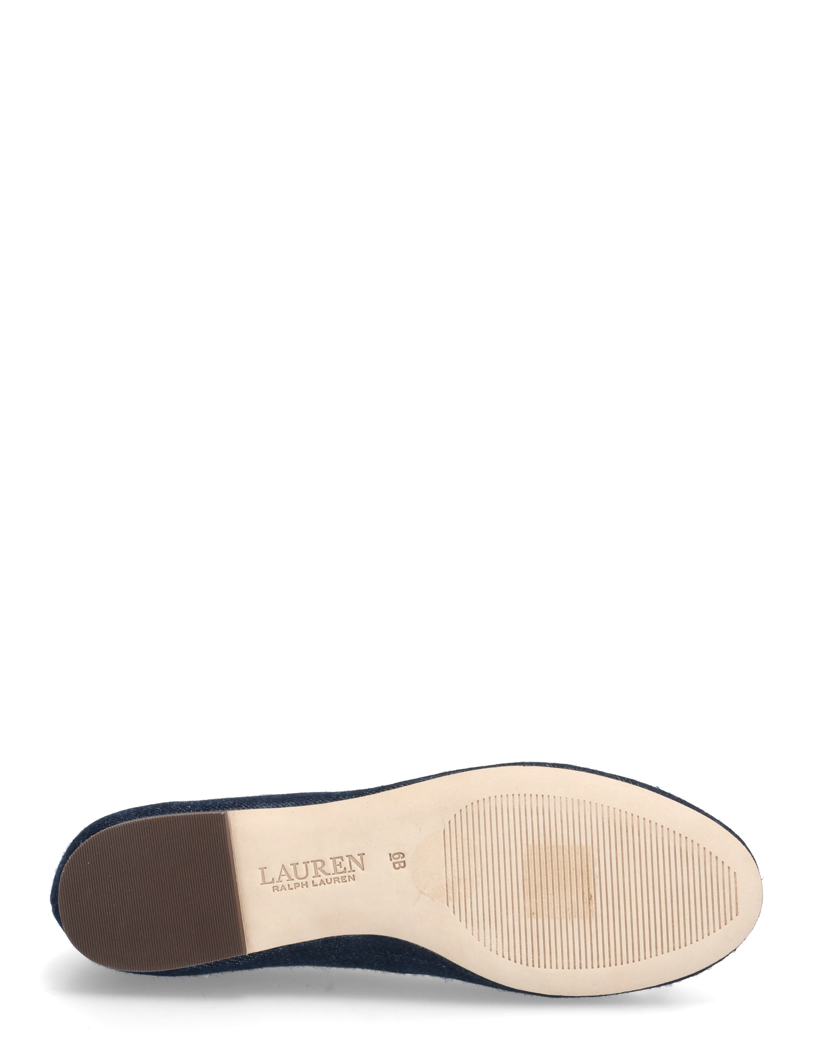 Lauren Ralph Lauren - Jayna Leather-Trim Denim Flat - vayra wash/lauren - 4