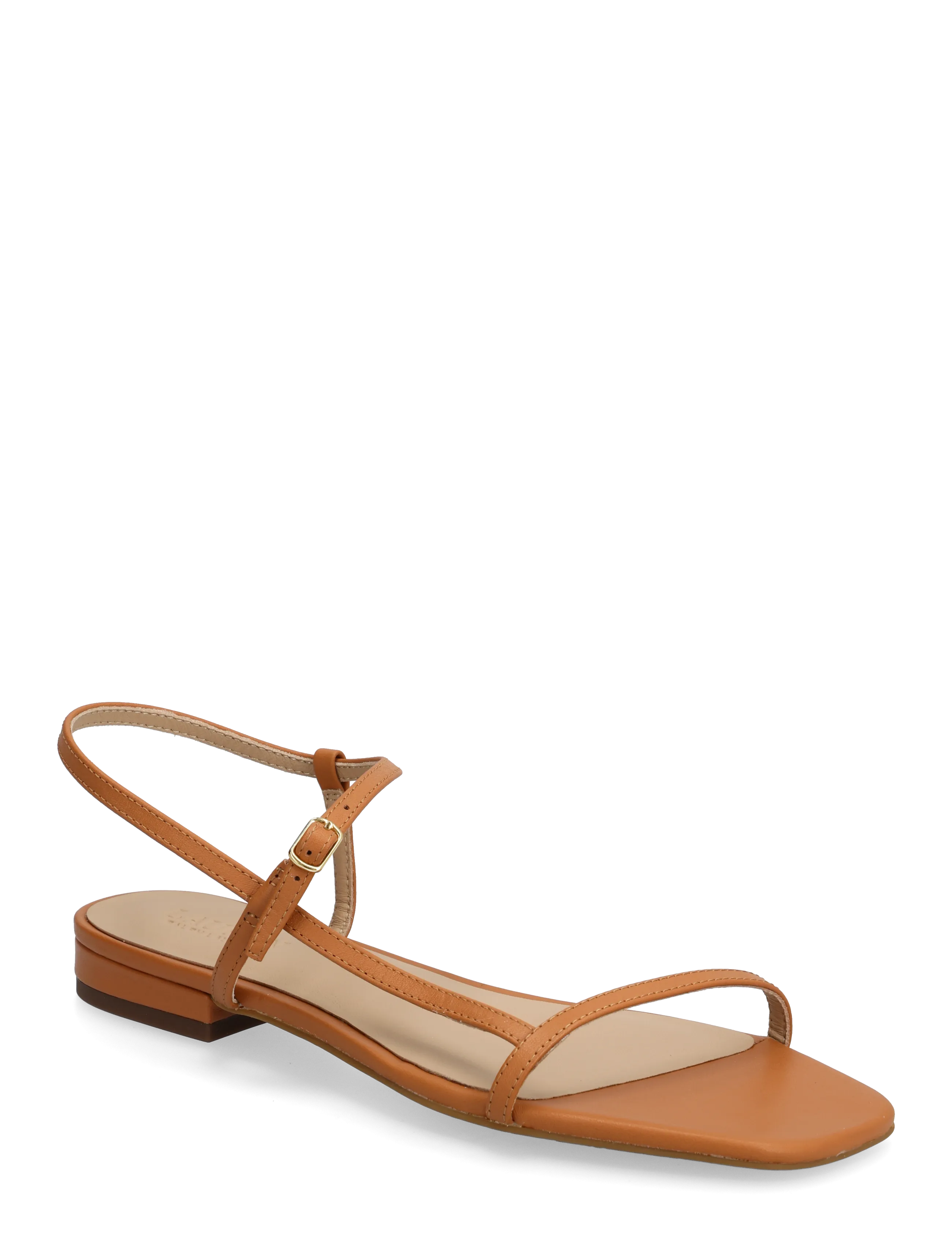 Lauren Ralph Lauren Lainee Nappa Leather Sandal, 41, Brown, Sandaler > Flade Sandals, Dame