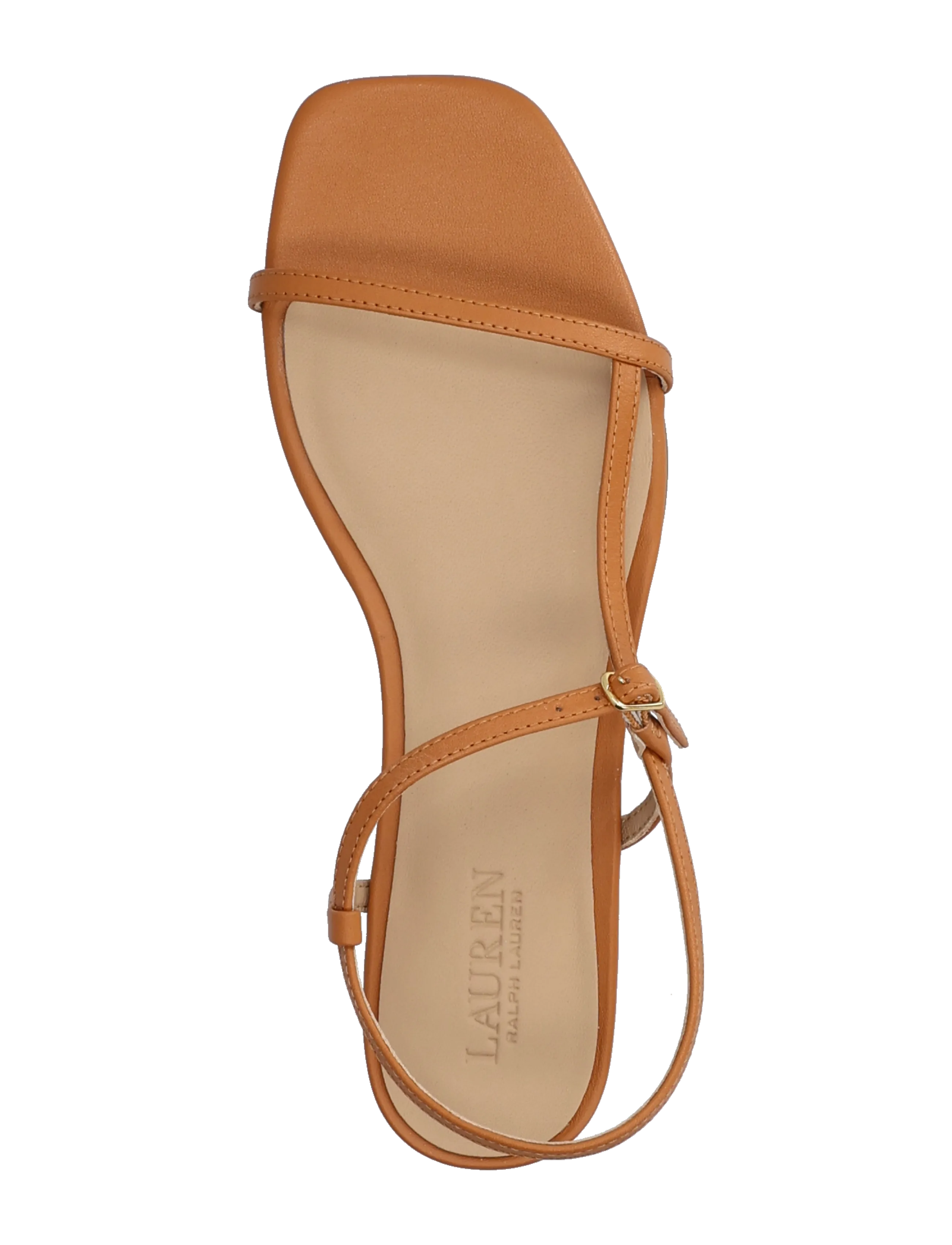Lauren Ralph Lauren - Lainee Nappa Leather Sandal - flatir sandalar - classic caramel - 3
