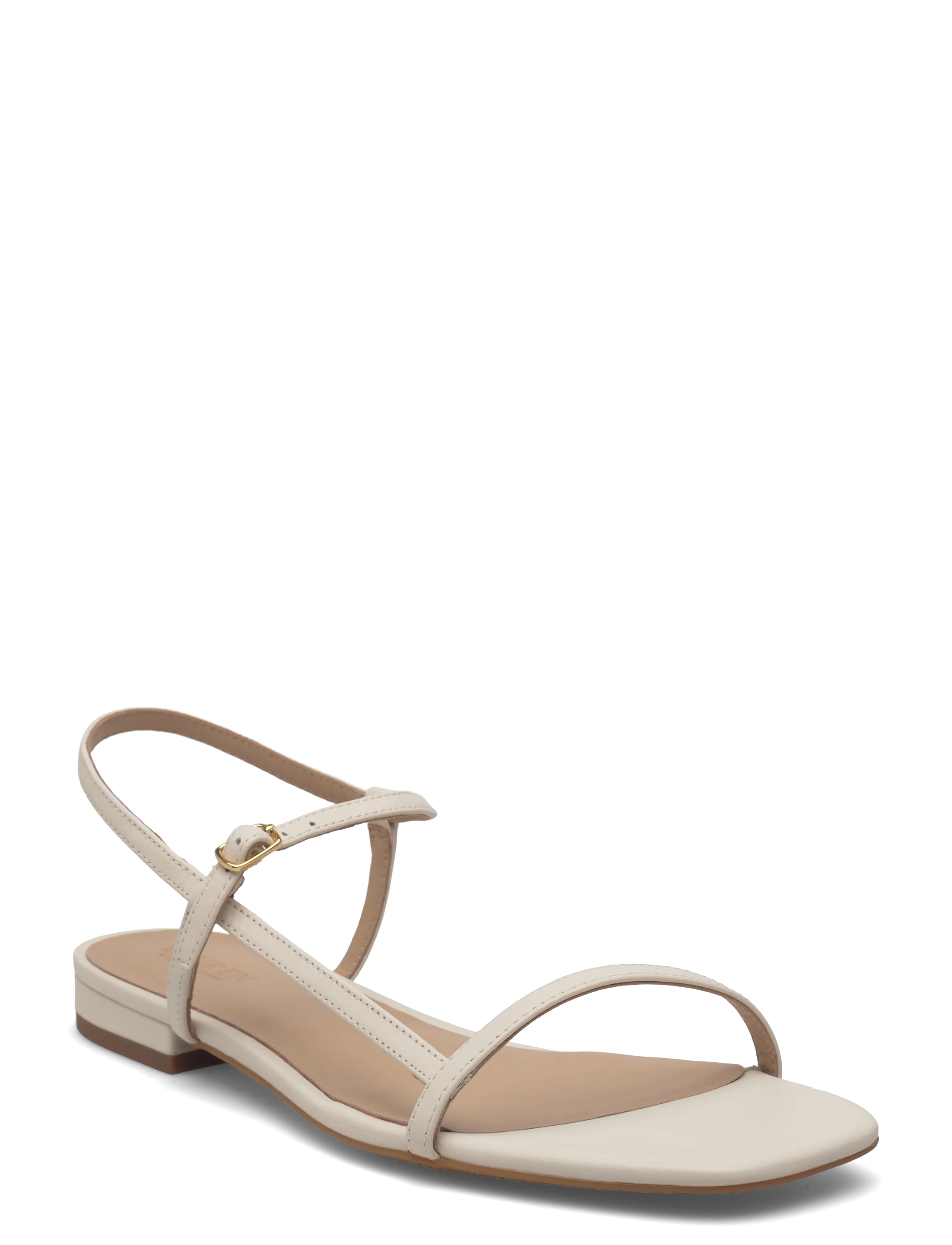 Lauren Ralph Lauren Lainee Nappa Leather Sandal, 39, Cream, Sandaler > Flade Sandals, Dame