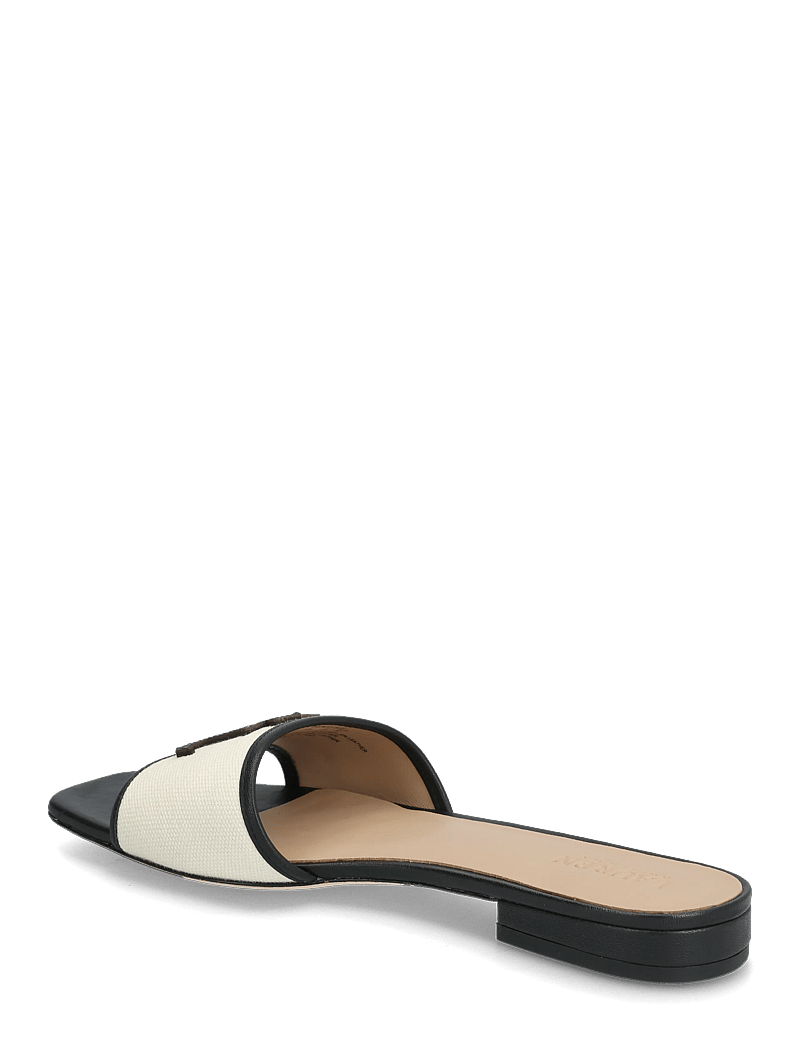 Lauren Ralph Lauren - Everley Leather-Trim Canvas Slide Sandal - flache sandalen - natural/black - 2