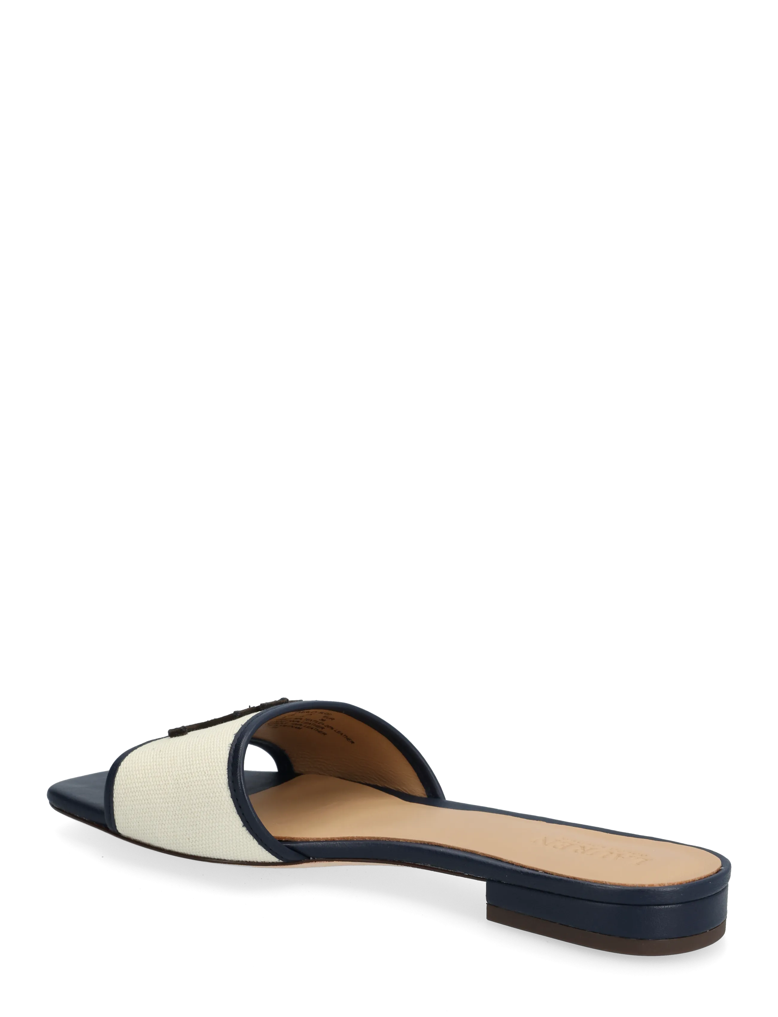 Lauren Ralph Lauren - Everley Leather-Trim Canvas Slide Sandal - flade mules - natural/refined n - 2