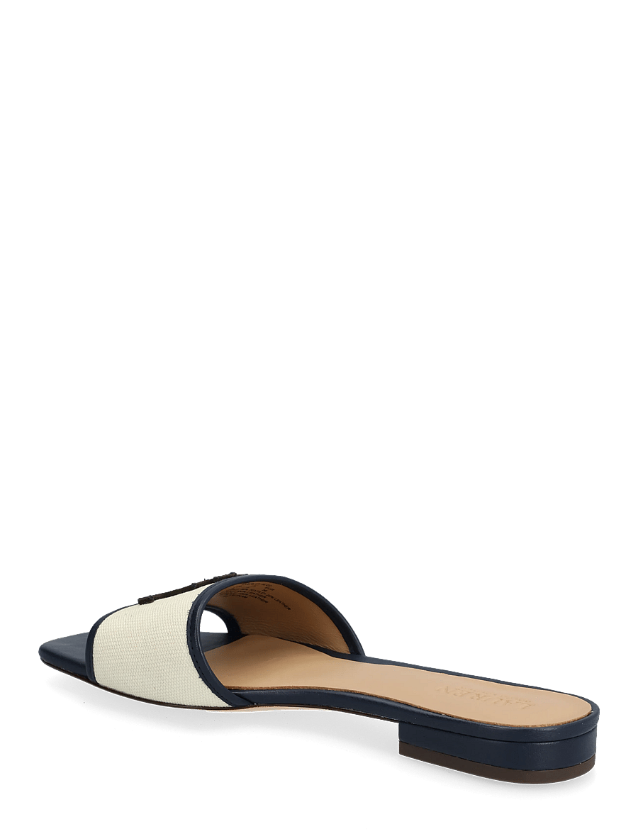 Lauren Ralph Lauren - Everley Leather-Trim Canvas Slide Sandal - flade mules - natural/refined n - 2