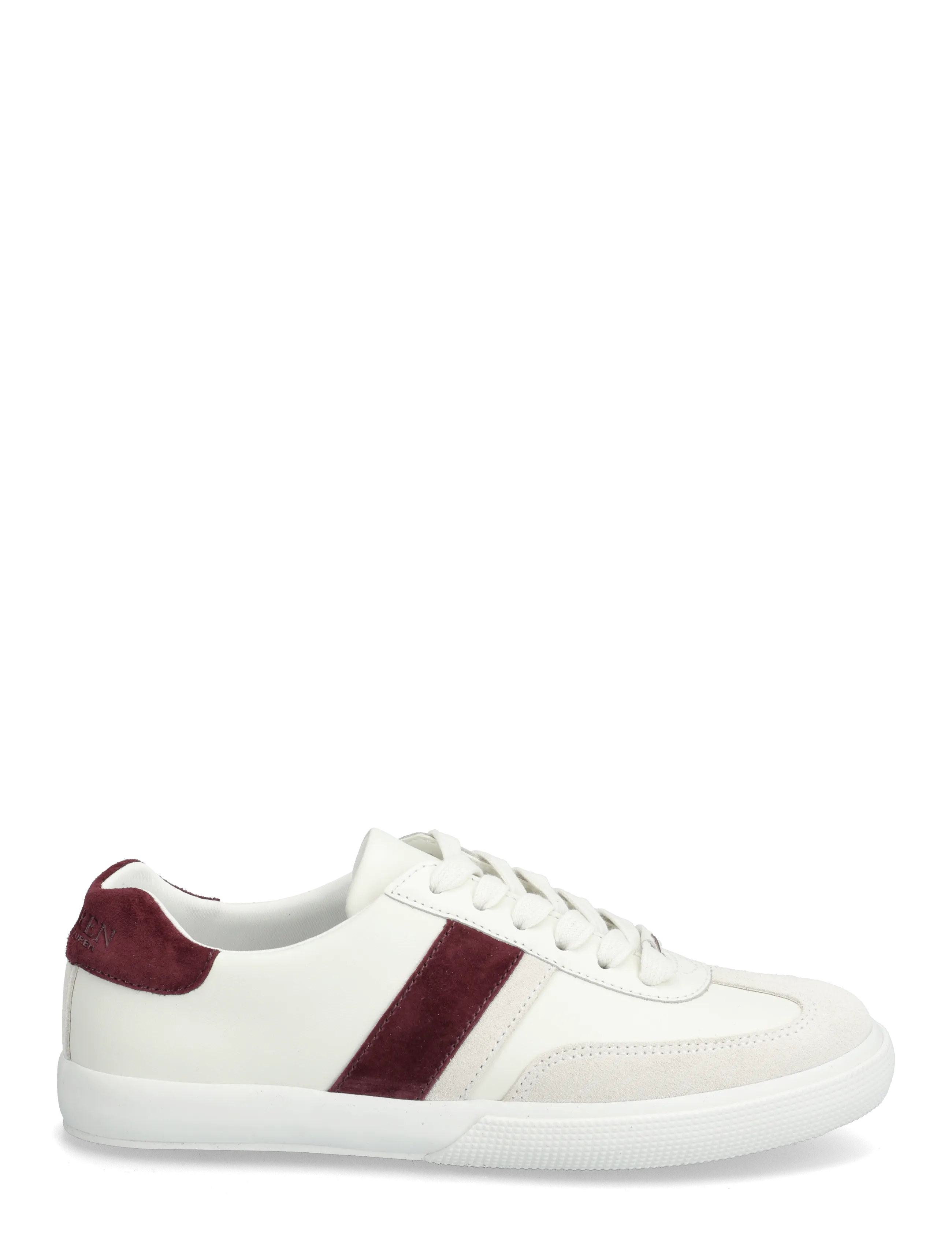 Lauren Ralph Lauren - Two-Tone Braylee Leather & Suede Sneaker - konfirmationstøj - snw wht/bianco/dr - 1