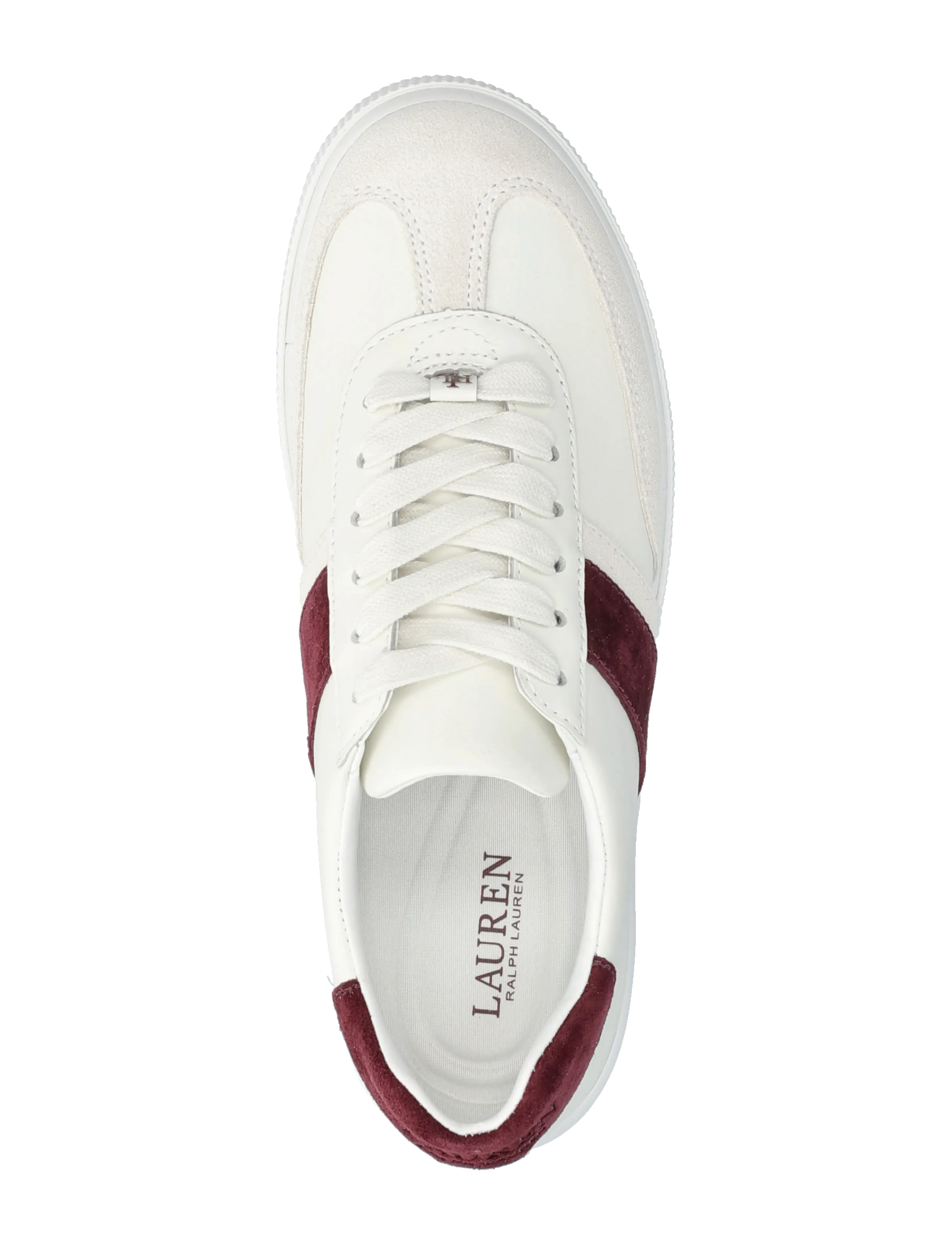 Lauren Ralph Lauren - Two-Tone Braylee Leather & Suede Sneaker - konfirmationstøj - snw wht/bianco/dr - 3