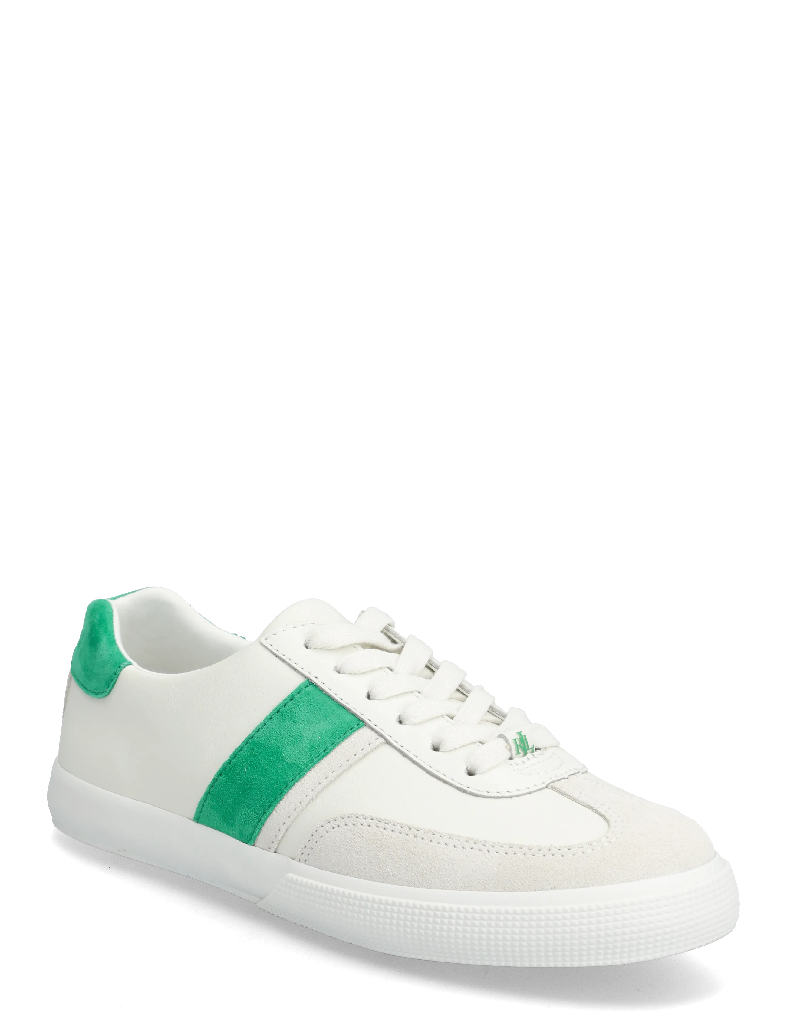 Lauren Ralph Lauren Two-Tone Braylee Leather & Suede Sneaker - Sneakers - SNW WHT/BIANCO/GR / white