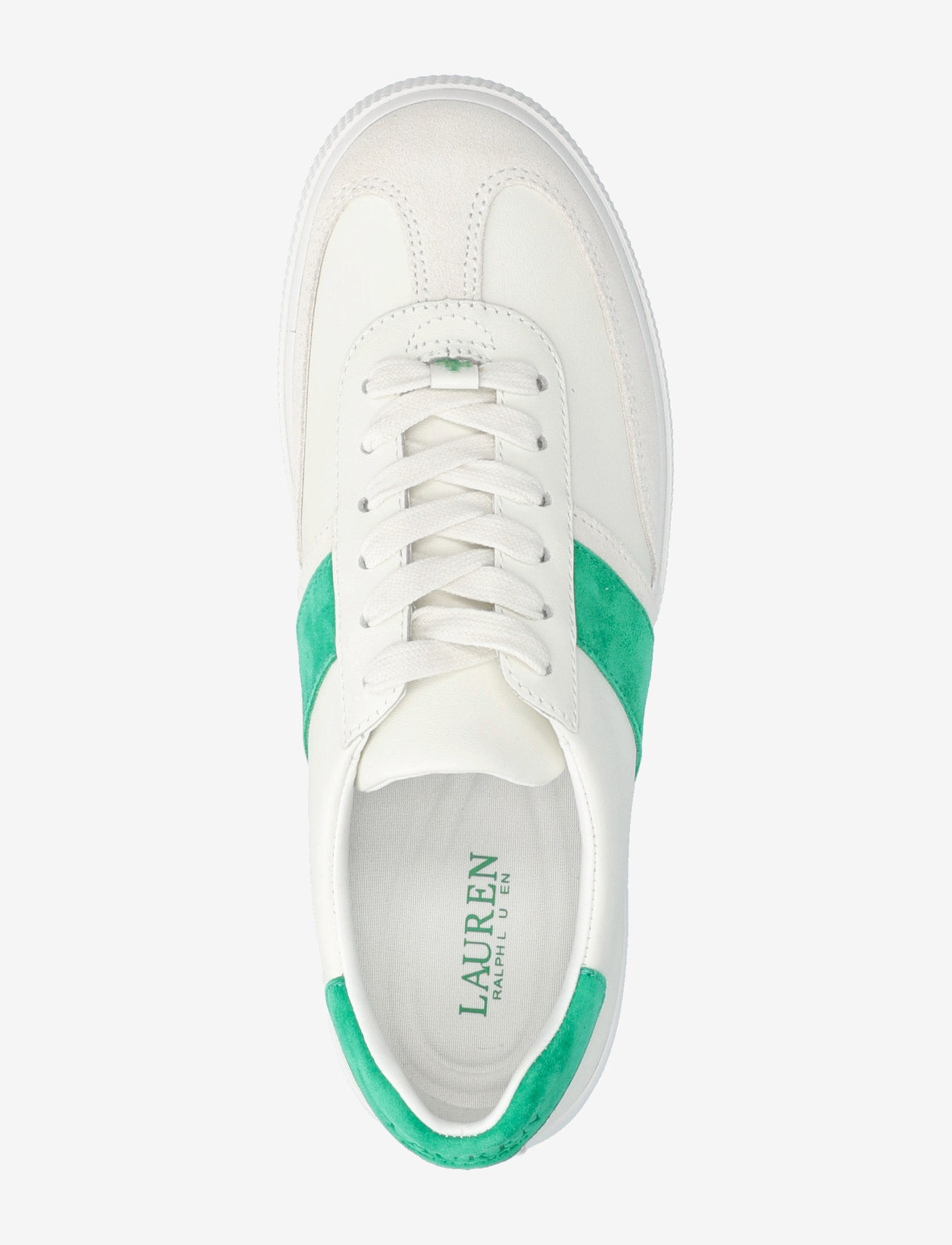 Lauren Ralph Lauren - Two-Tone Braylee Leather & Suede Sneaker - konfirmation - snw wht/bianco/gr - 3
