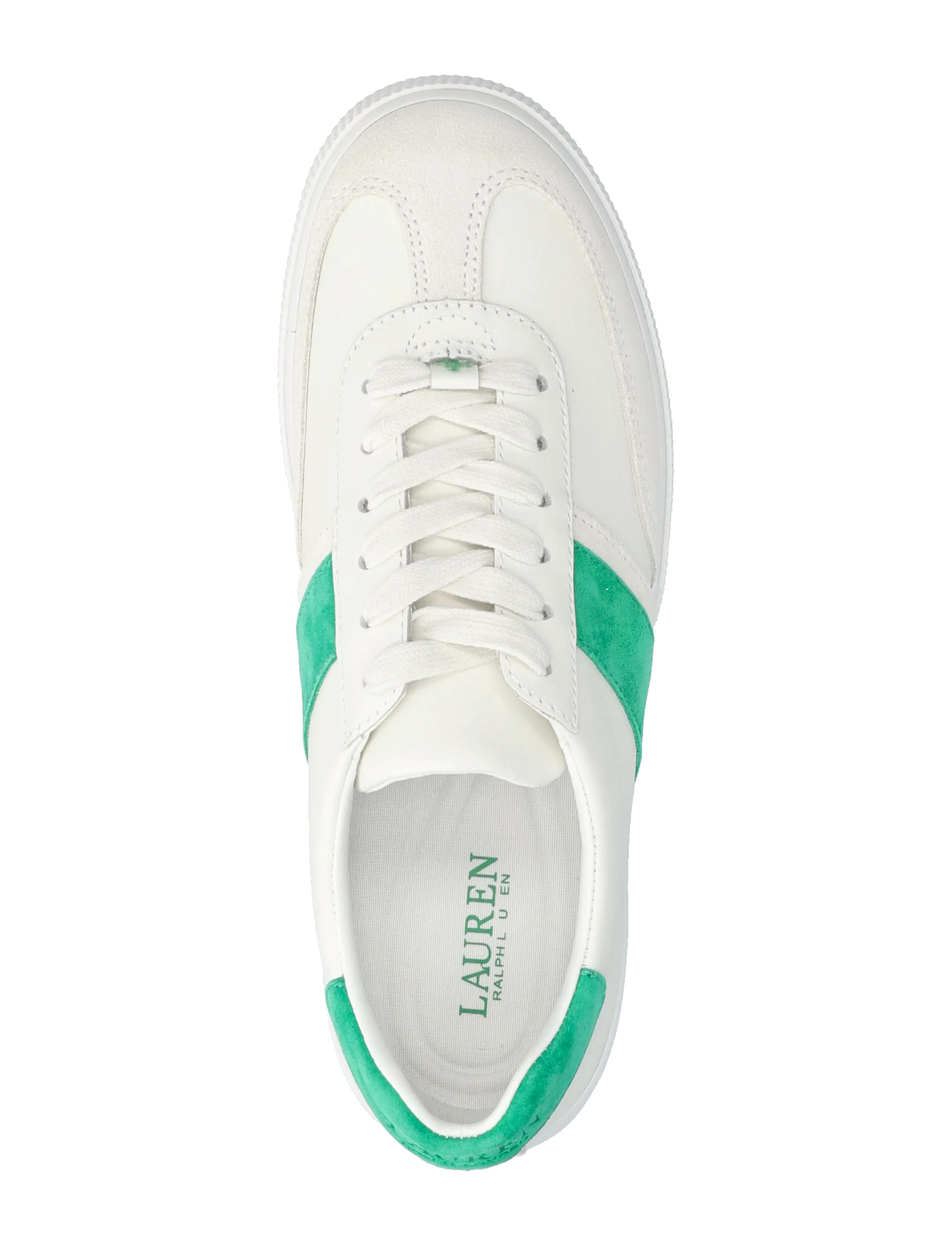 Lauren Ralph Lauren - Two-Tone Braylee Leather & Suede Sneaker - konfirmationstøj - snw wht/bianco/gr - 3