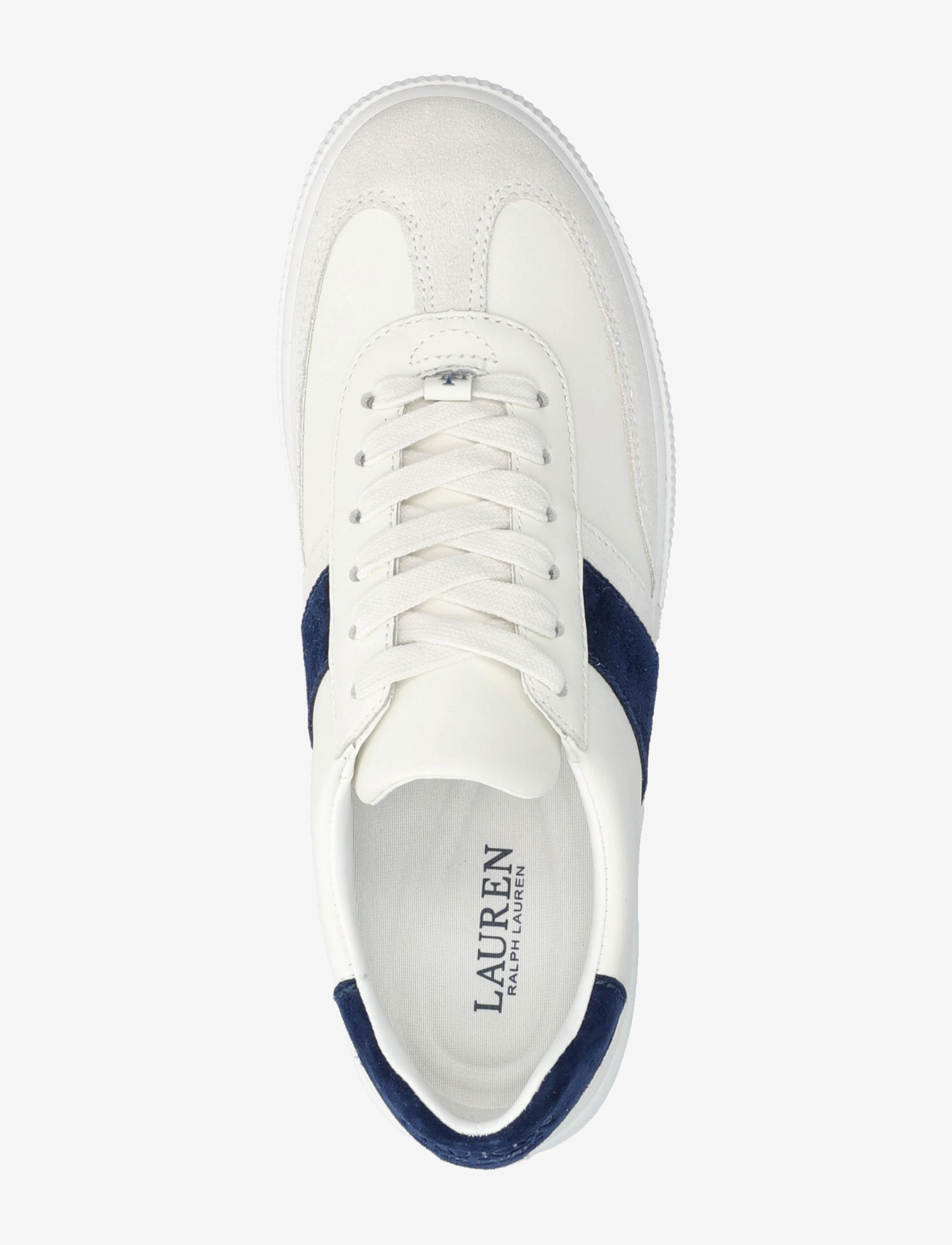 Lauren Ralph Lauren - Two-Tone Braylee Leather & Suede Sneaker - low top sneakers - snw wht/bianco/rf - 3