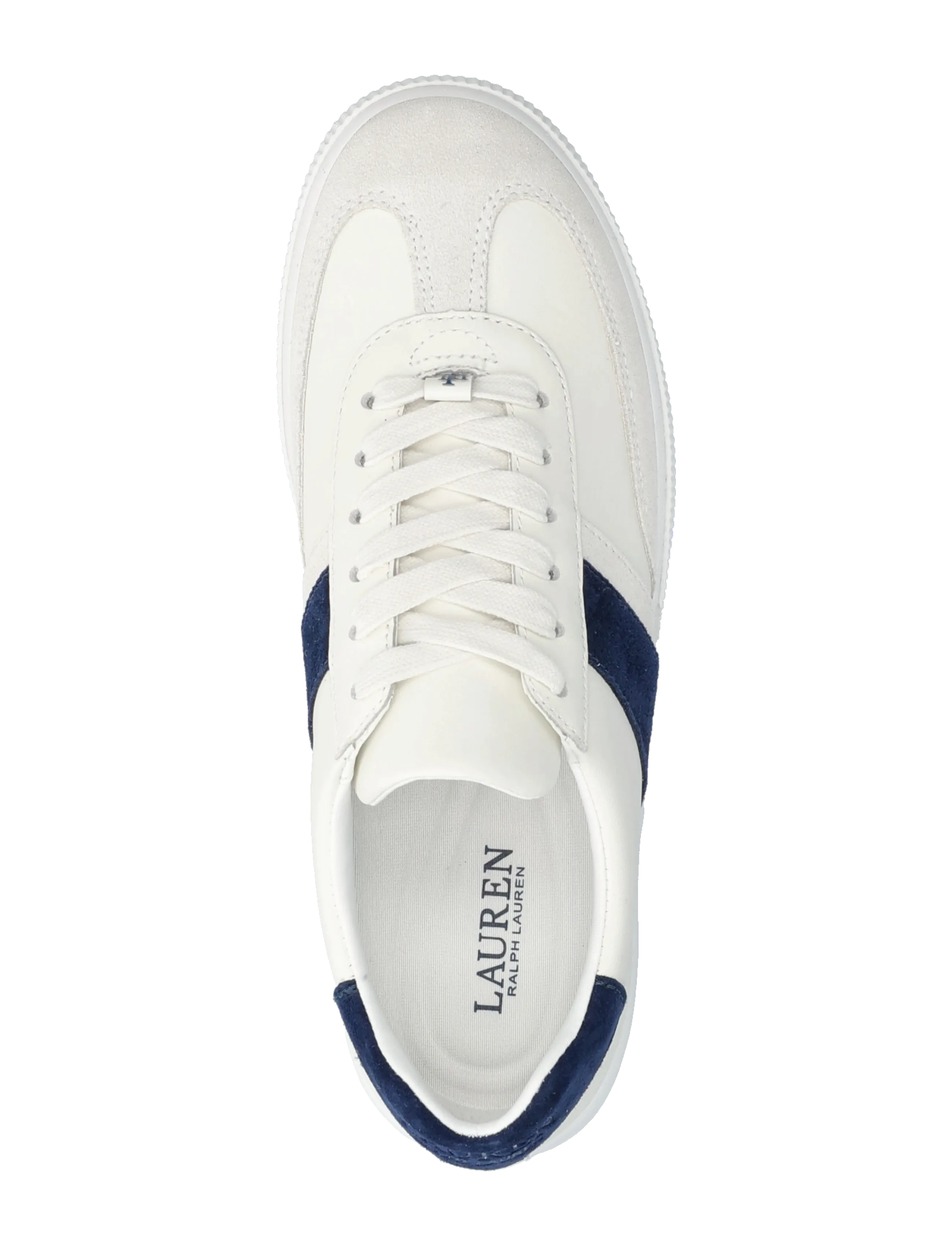Lauren Ralph Lauren - Two-Tone Braylee Leather & Suede Sneaker - konfirmationstøj - snw wht/bianco/rf - 3