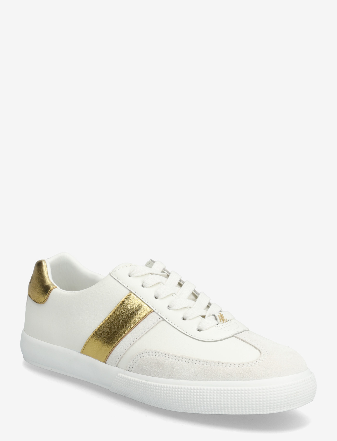 Lauren Ralph Lauren - Braylee Metallic-Trim Leather Sneaker - konfirmation - snw wht/bianco/mo - 0