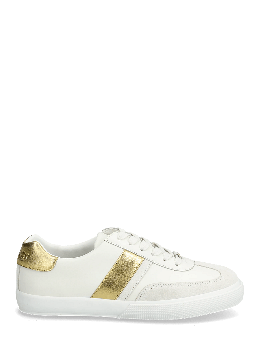 Lauren Ralph Lauren - Braylee Metallic-Trim Leather Sneaker - confirmation - snw wht/bianco/mo - 1