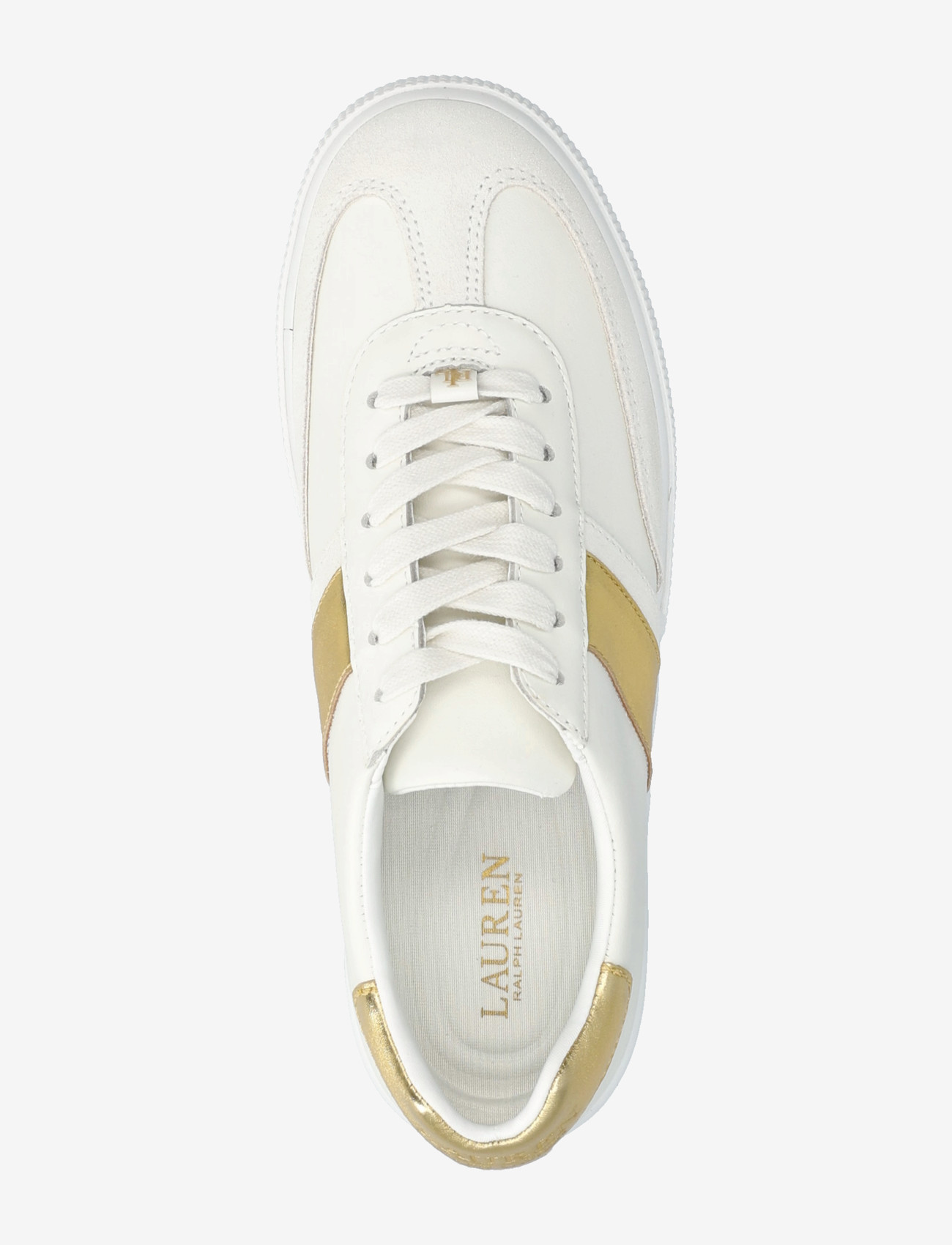 Lauren Ralph Lauren - Braylee Metallic-Trim Leather Sneaker - konfirmation - snw wht/bianco/mo - 3