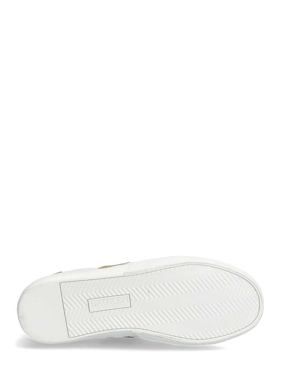 Lauren Ralph Lauren - Braylee Metallic-Trim Leather Sneaker - confirmation - snw wht/bianco/mo - 4