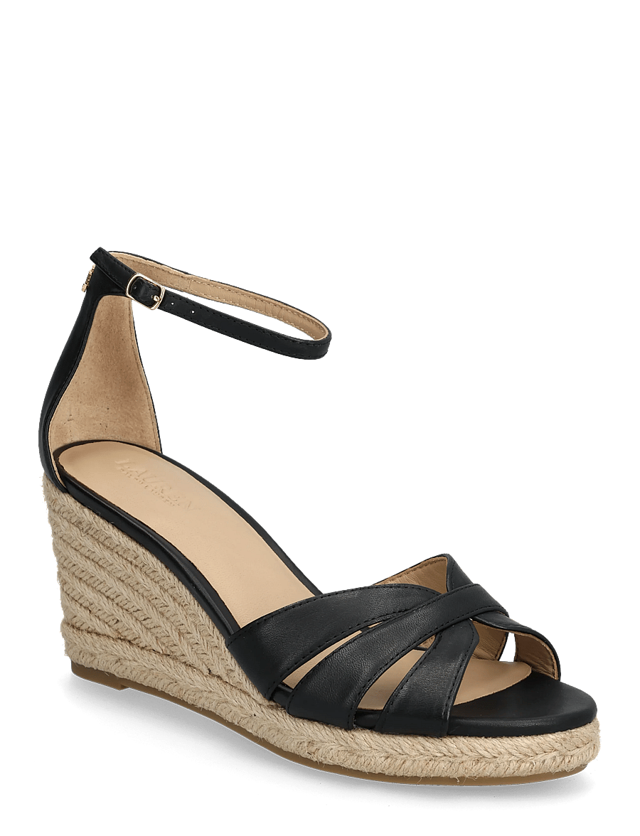 Lauren Ralph Lauren - Nellie Nappa Leather Espadrille - kontsaga espadrillid - black - 0