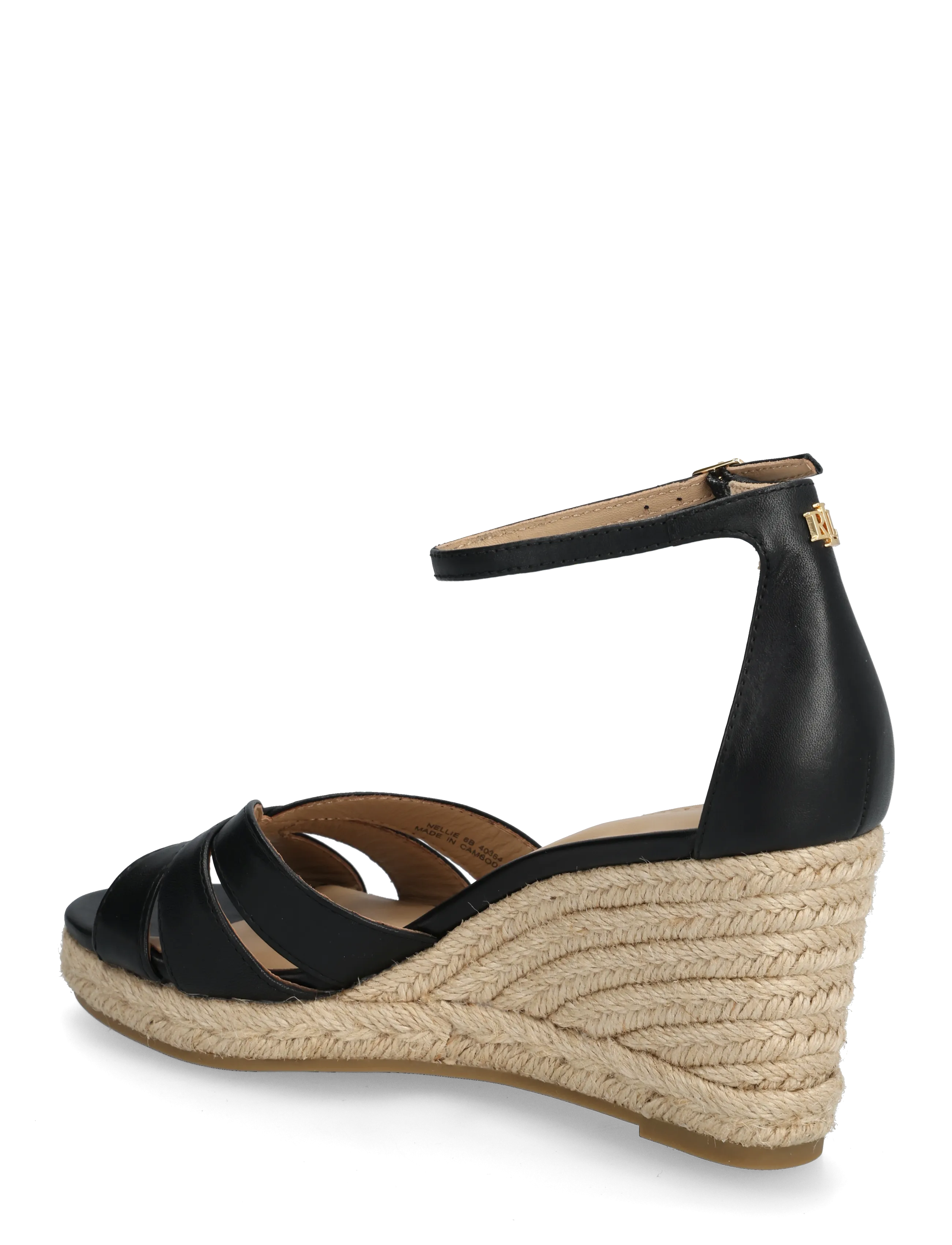 Lauren Ralph Lauren - Nellie Nappa Leather Espadrille - højhælede espadrillos - black - 2
