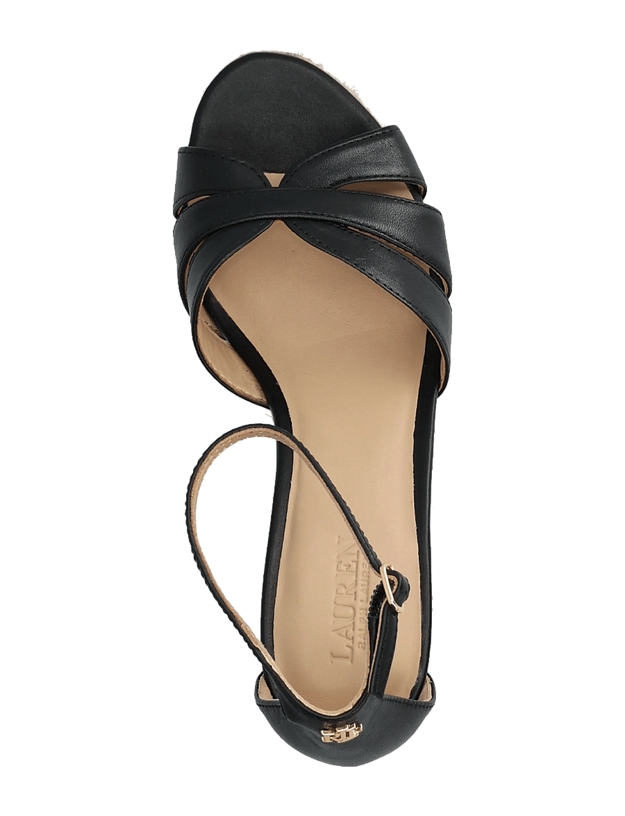 Lauren Ralph Lauren - Nellie Nappa Leather Espadrille - kontsaga espadrillid - black - 3