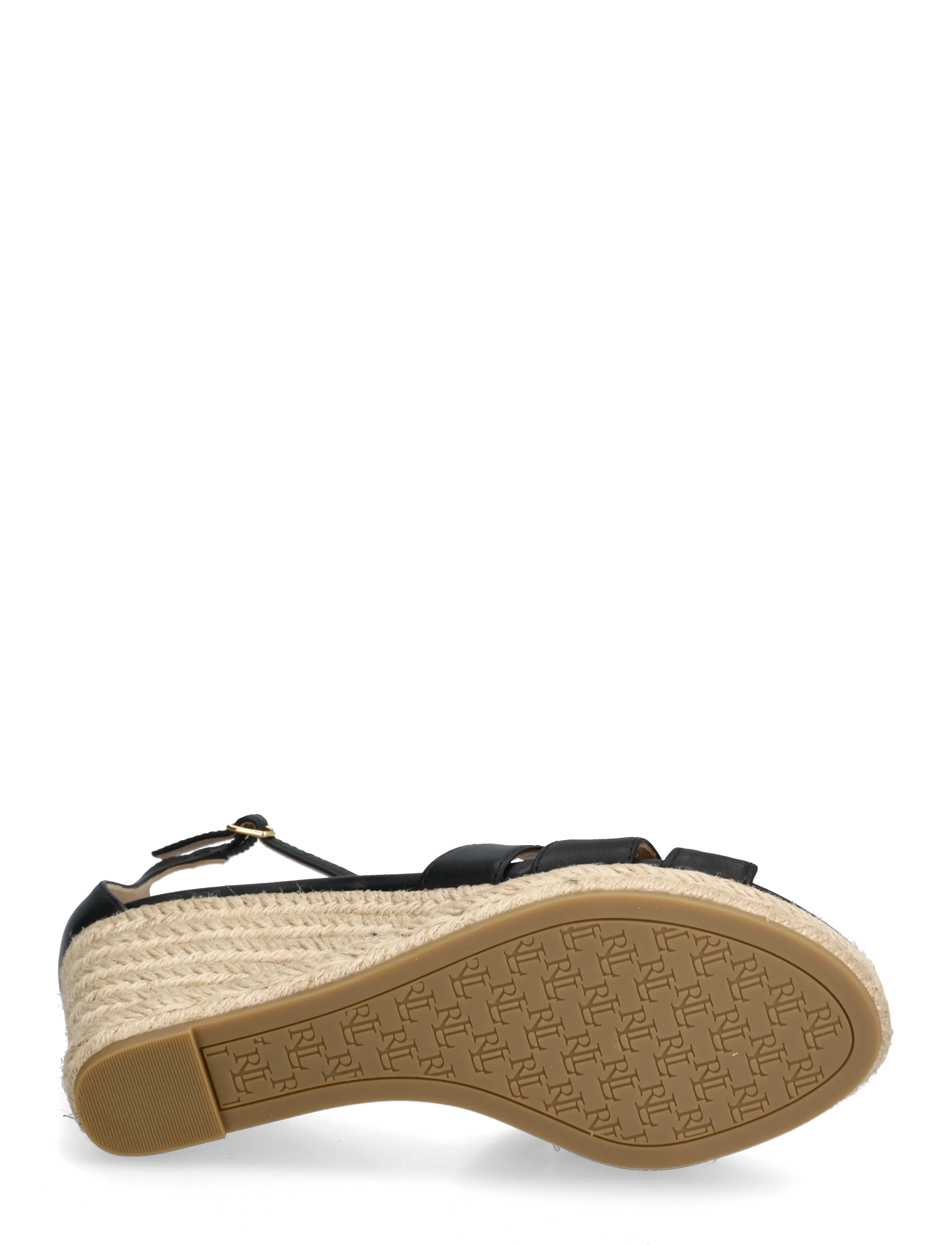 Lauren Ralph Lauren - Nellie Nappa Leather Espadrille - højhælede espadrillos - black - 4