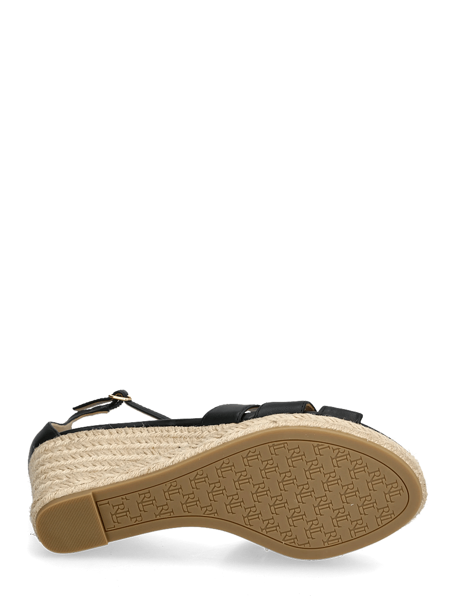 Lauren Ralph Lauren - Nellie Nappa Leather Espadrille - kontsaga espadrillid - black - 4