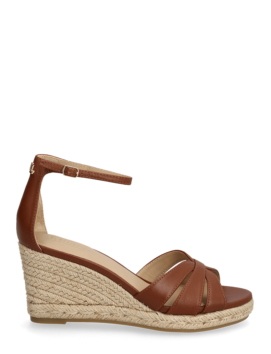 Lauren Ralph Lauren - Nellie Nappa Leather Espadrille - espadrillos med klack - lauren tan - 1