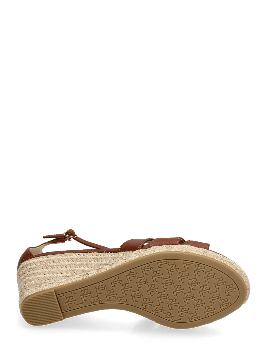 Lauren Ralph Lauren - Nellie Nappa Leather Espadrille - espadrillos med klack - lauren tan - 4