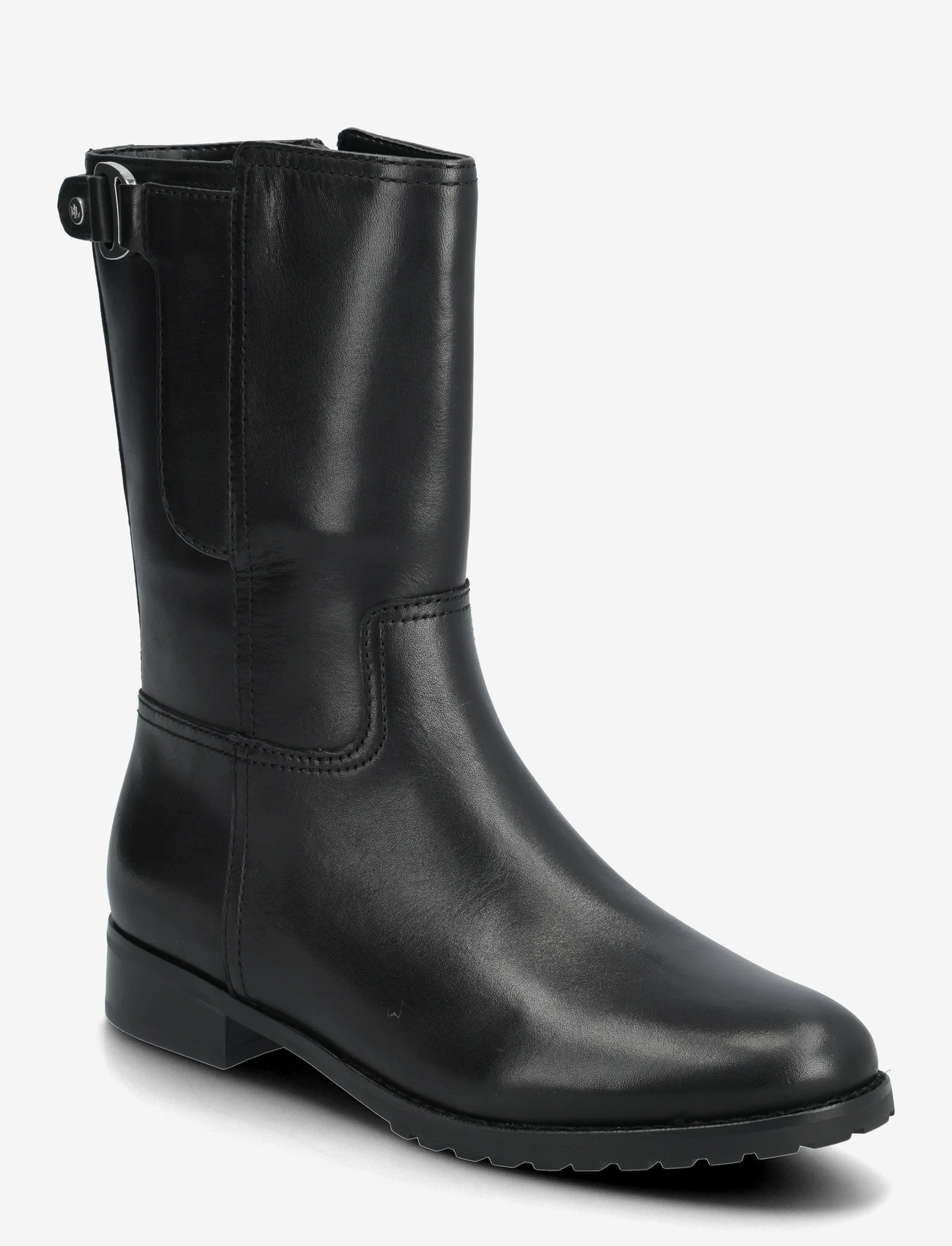 Lauren Ralph Lauren - Tasha Burnished Leather Boot - flade ankelstøvler - black - 0