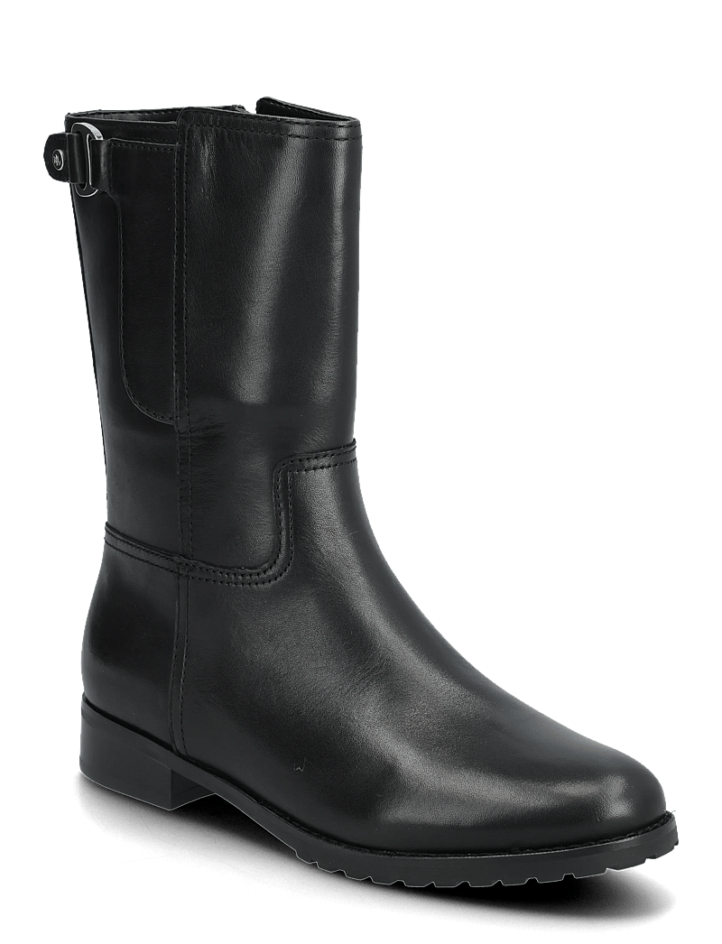 Lauren Ralph Lauren - Tasha Burnished Leather Boot - flade ankelstøvler - black - 0