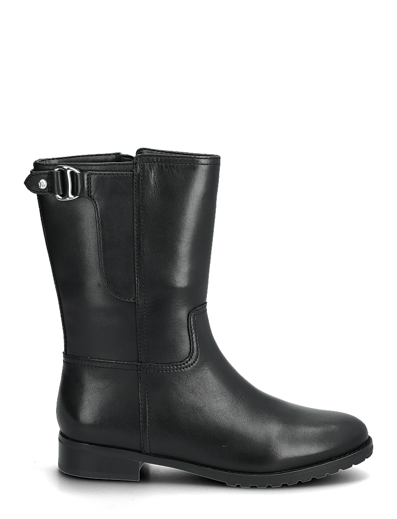 Lauren Ralph Lauren - Tasha Burnished Leather Boot - flade ankelstøvler - black - 1