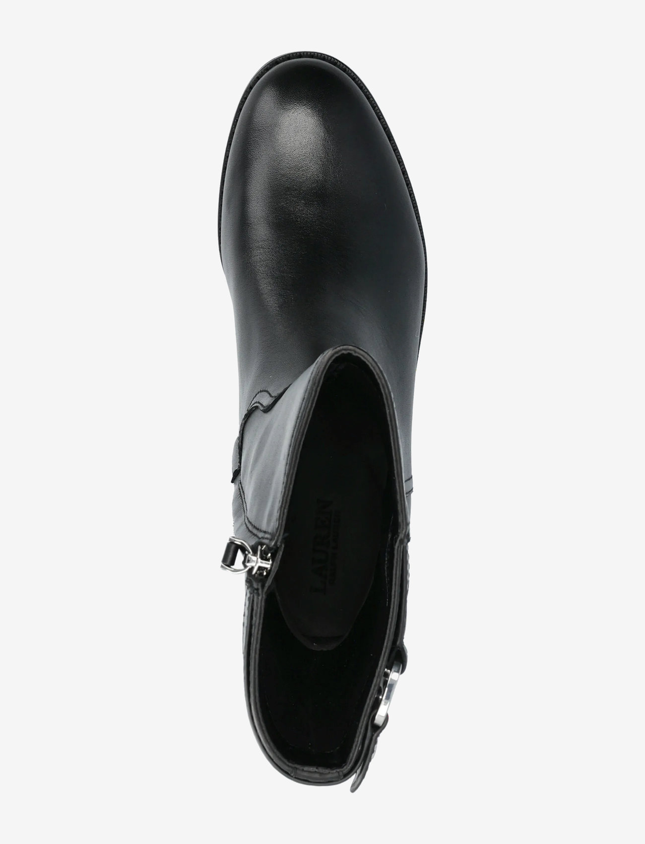 Lauren Ralph Lauren - Tasha Burnished Leather Boot - flade ankelstøvler - black - 3