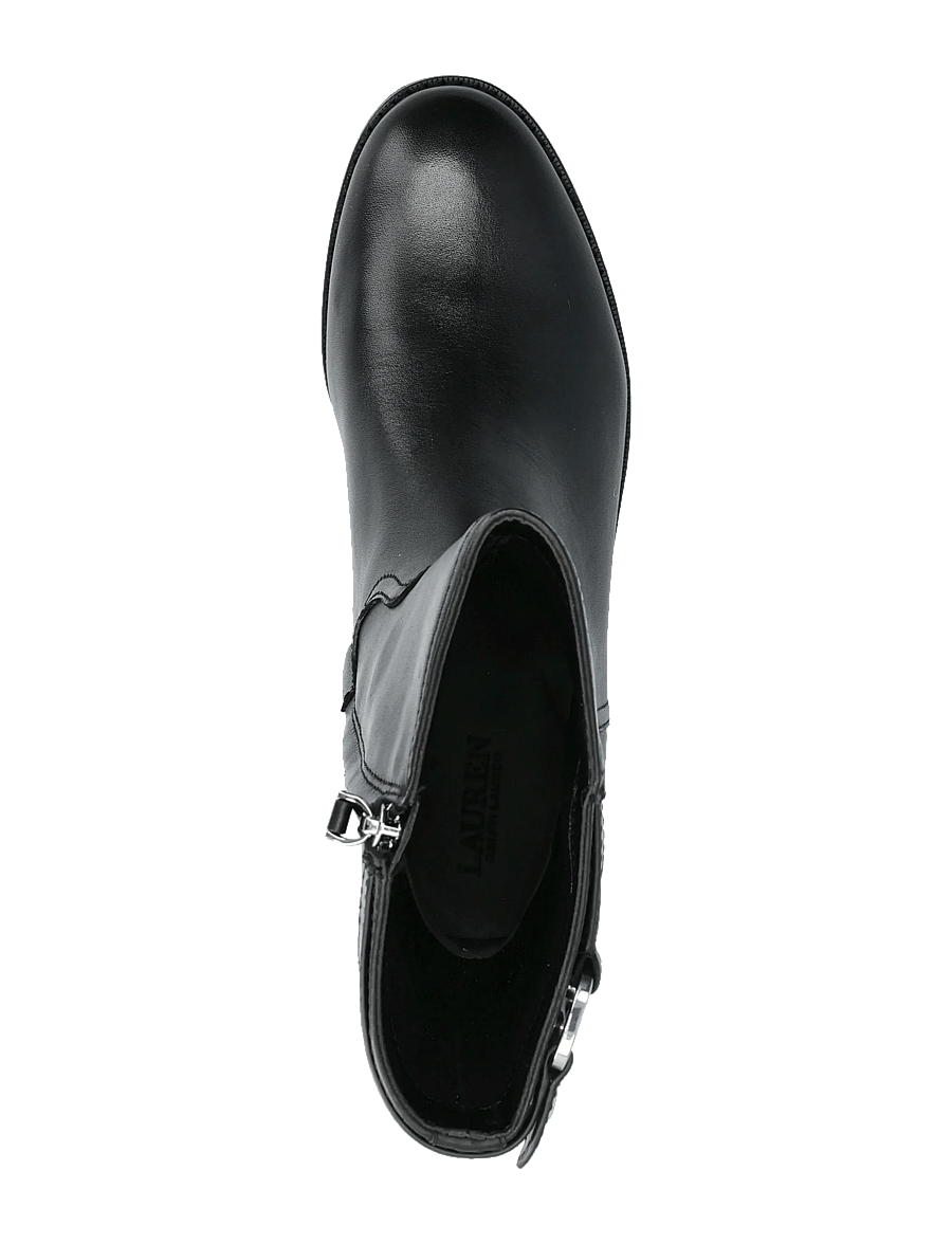 Lauren Ralph Lauren - Tasha Burnished Leather Boot - flache stiefeletten - black - 3