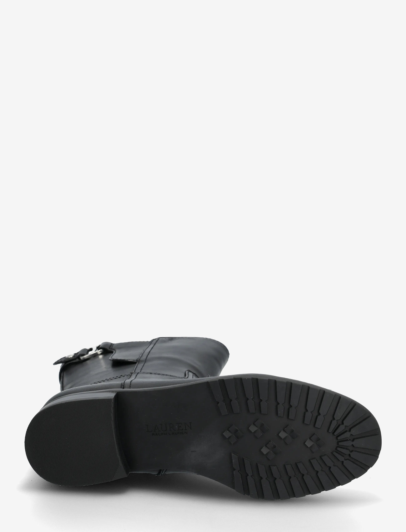 Lauren Ralph Lauren - Tasha Burnished Leather Boot - flade ankelstøvler - black - 4