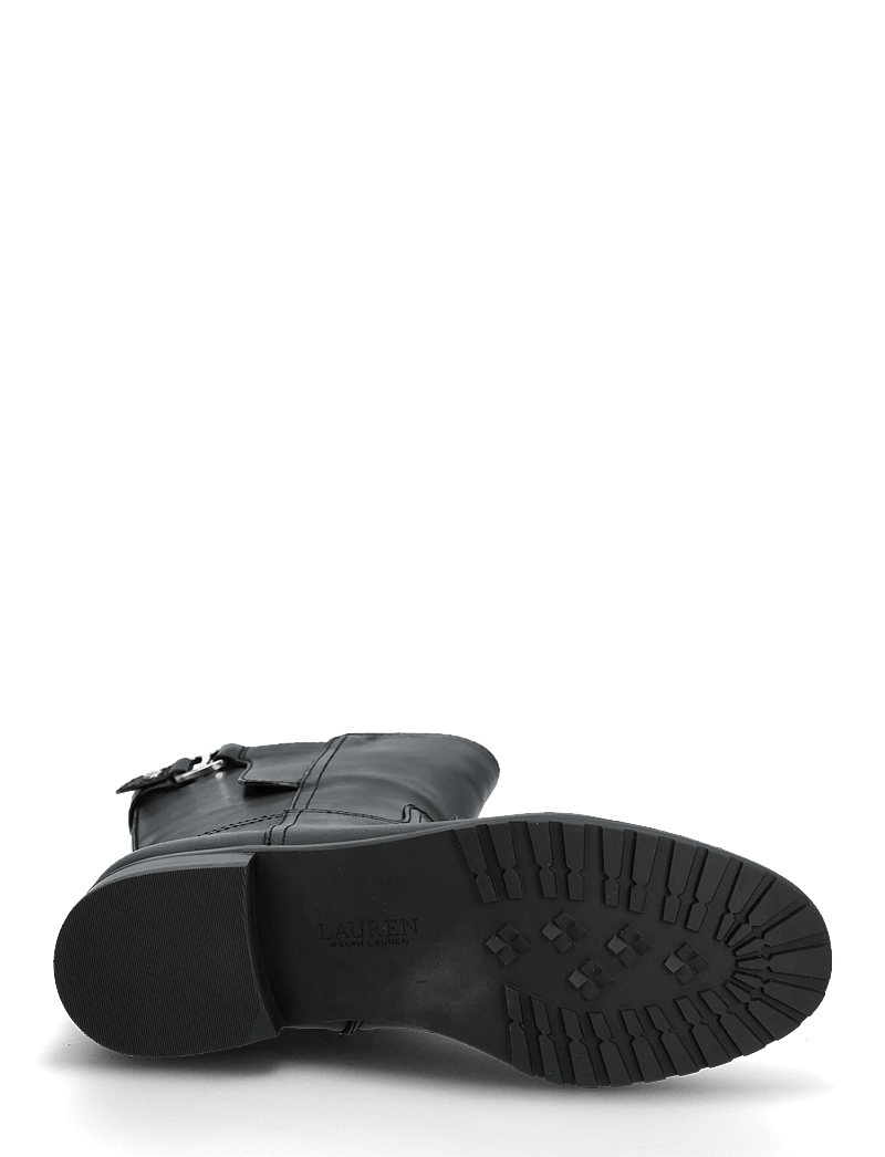 Lauren Ralph Lauren - Tasha Burnished Leather Boot - flade ankelstøvler - black - 4