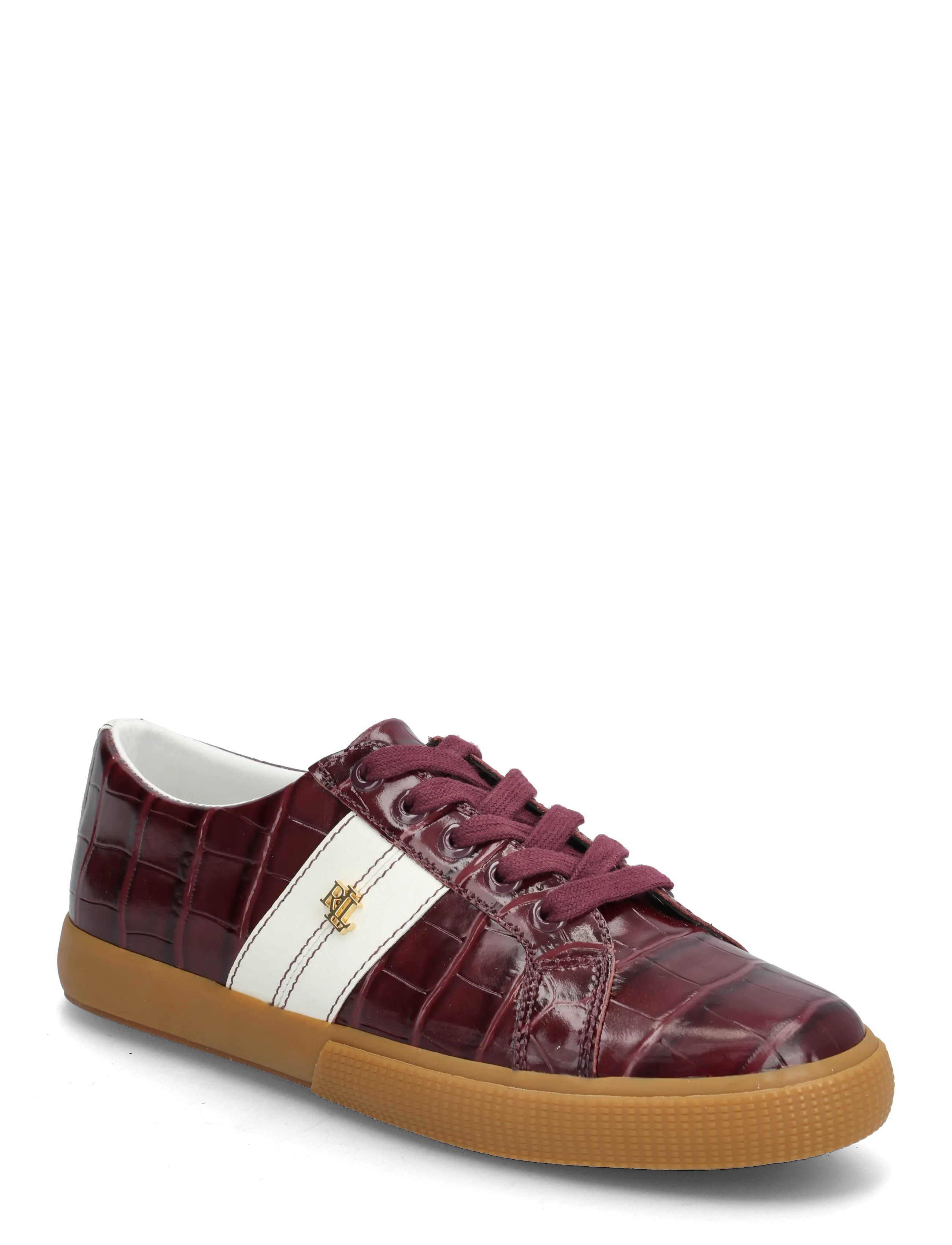 Janson II Croc-Embossed Leather Sneaker - DARK GARNET/SNOW