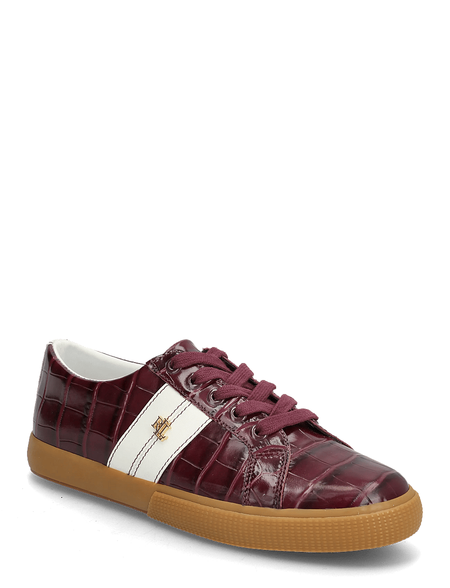 Lauren Ralph Lauren - Janson II Croc-Embossed Leather Sneaker - niedrige sneaker - dark garnet/snow - 0
