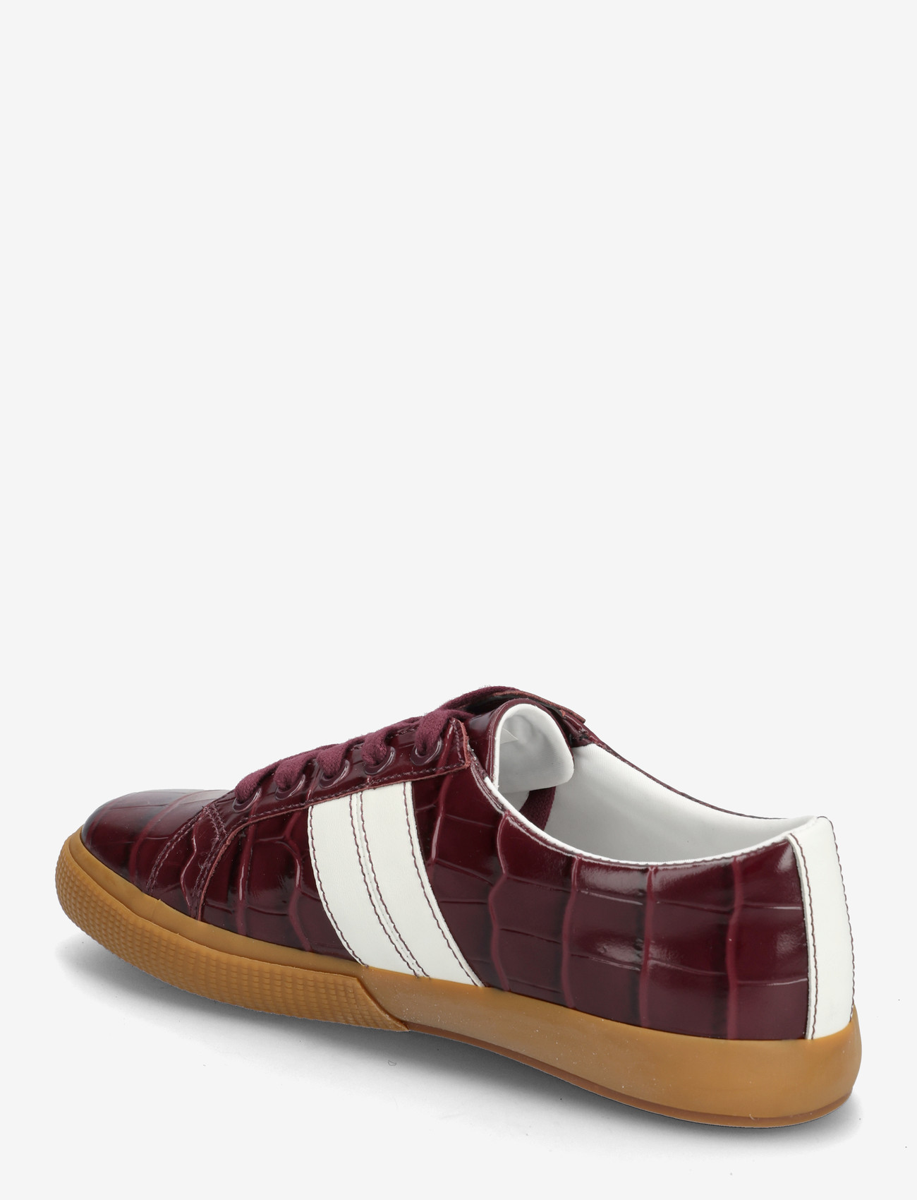 Lauren Ralph Lauren - Janson II Croc-Embossed Leather Sneaker - sneaker - dark garnet/snow - 2