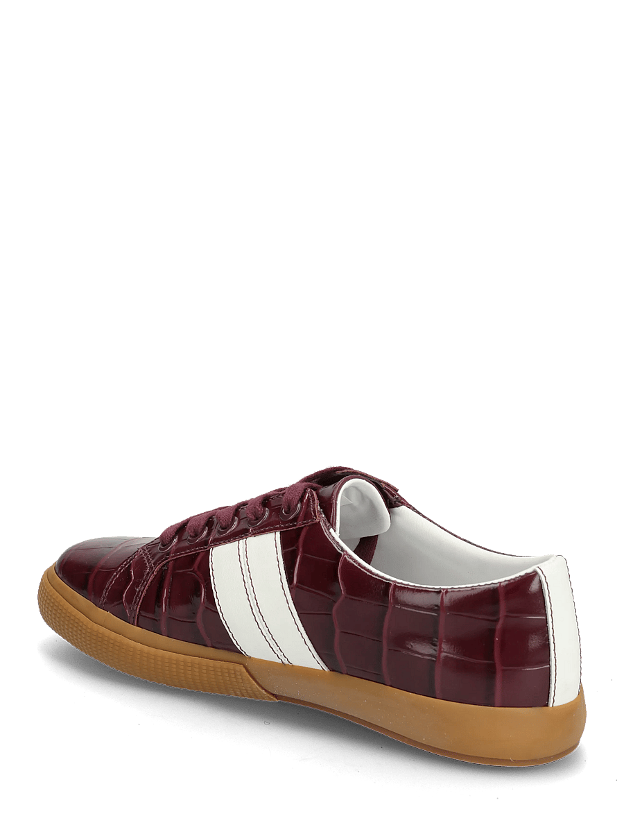 Lauren Ralph Lauren - Janson II Croc-Embossed Leather Sneaker - niedrige sneaker - dark garnet/snow - 2