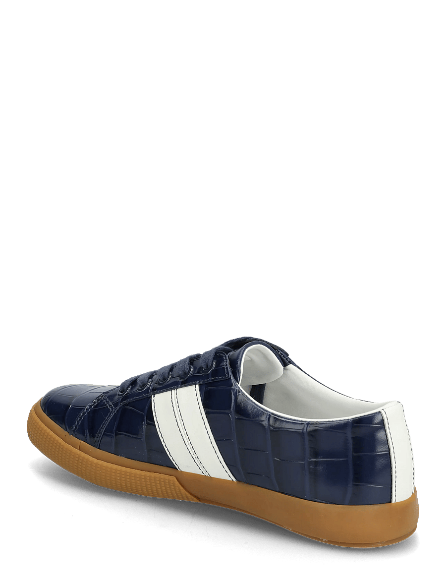 Lauren Ralph Lauren - Janson II Croc-Embossed Leather Sneaker - låga sneakers - refined navy/snow - 2
