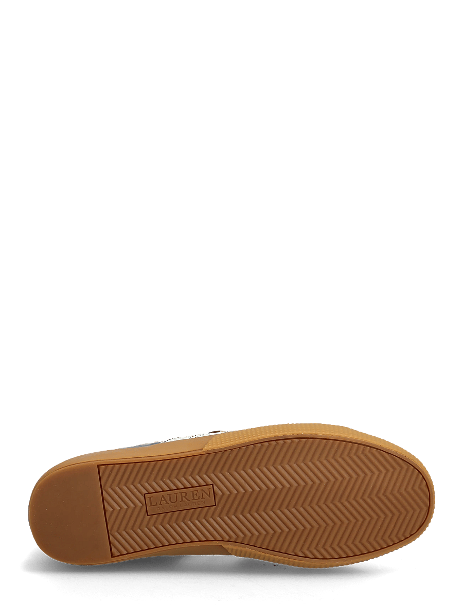 Lauren Ralph Lauren - Janson II Croc-Embossed Leather Sneaker - låga sneakers - refined navy/snow - 4
